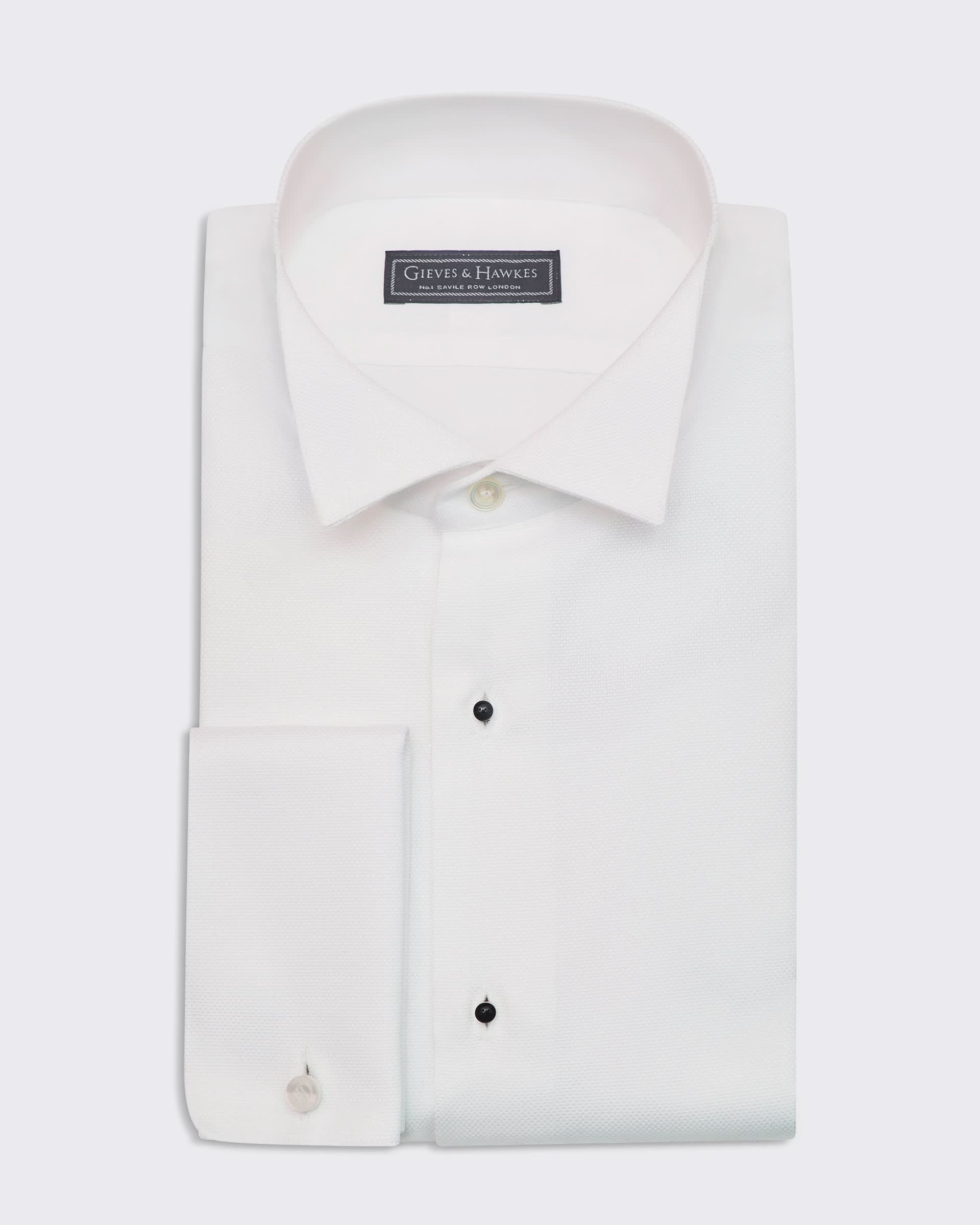 Dalton Double Cuff Wing Tip Collar Dress Shirt White