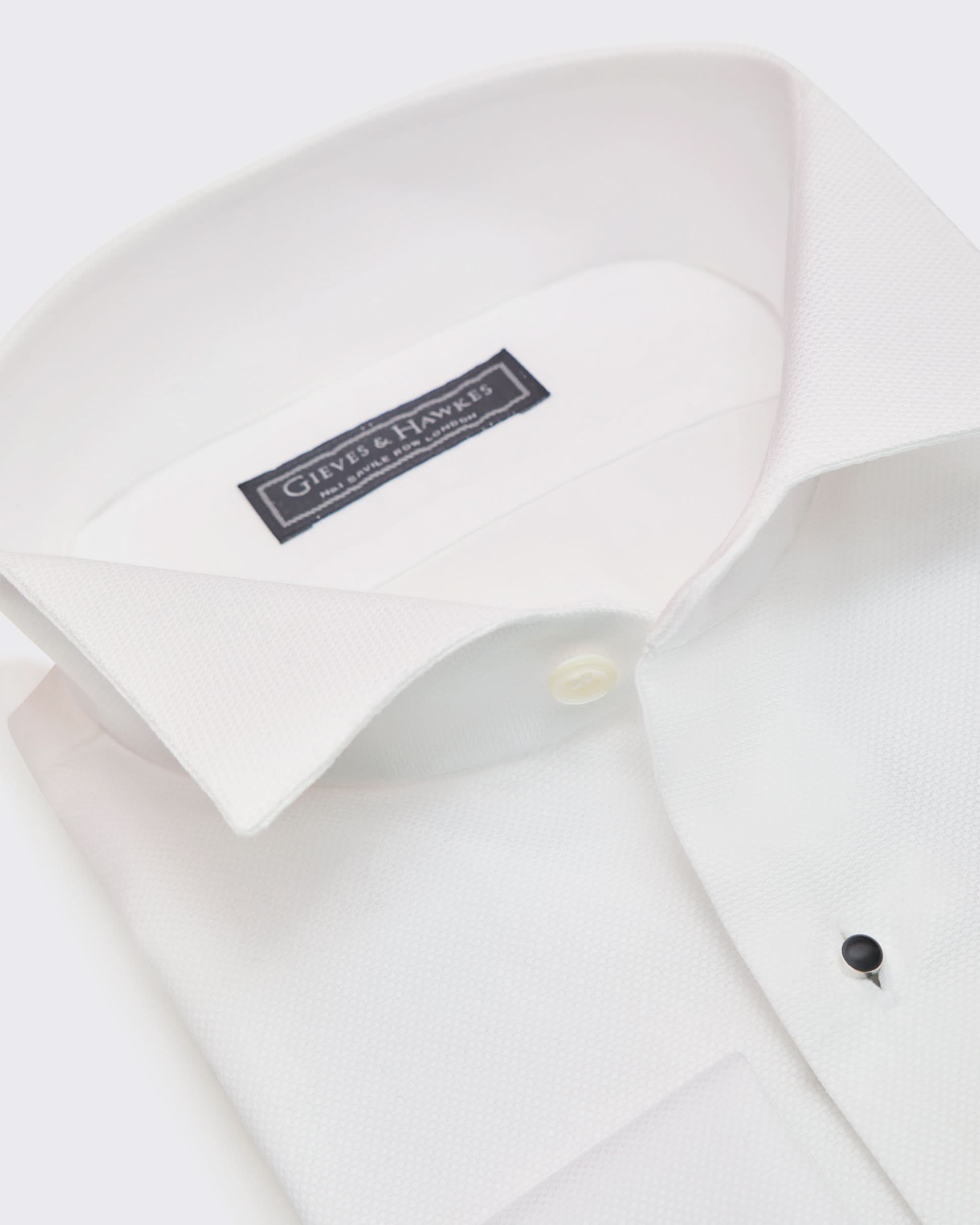 Dalton Double Cuff Wing Tip Collar Dress Shirt White
