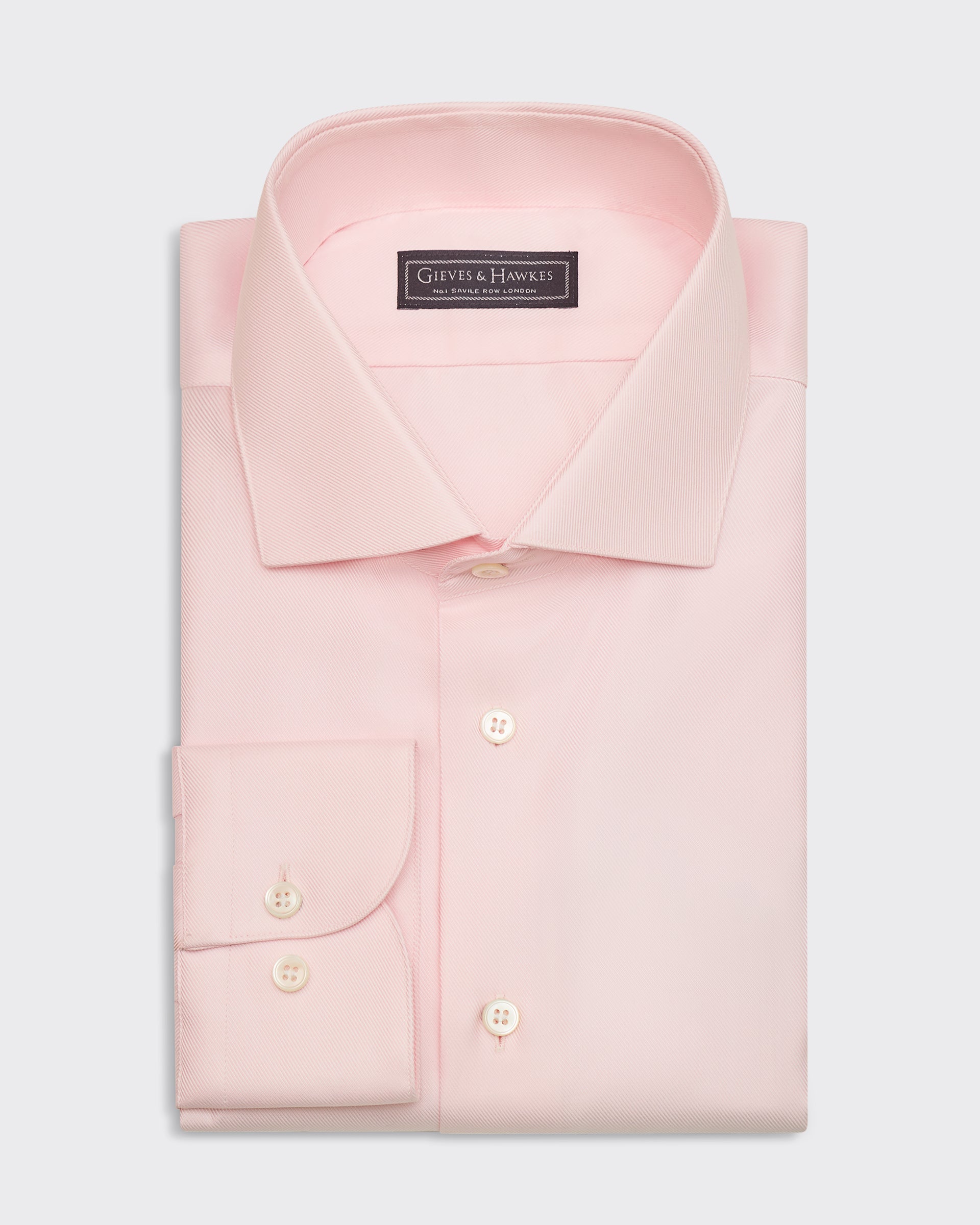 Digby Cotton Twill Single Cuff Shirt Pink