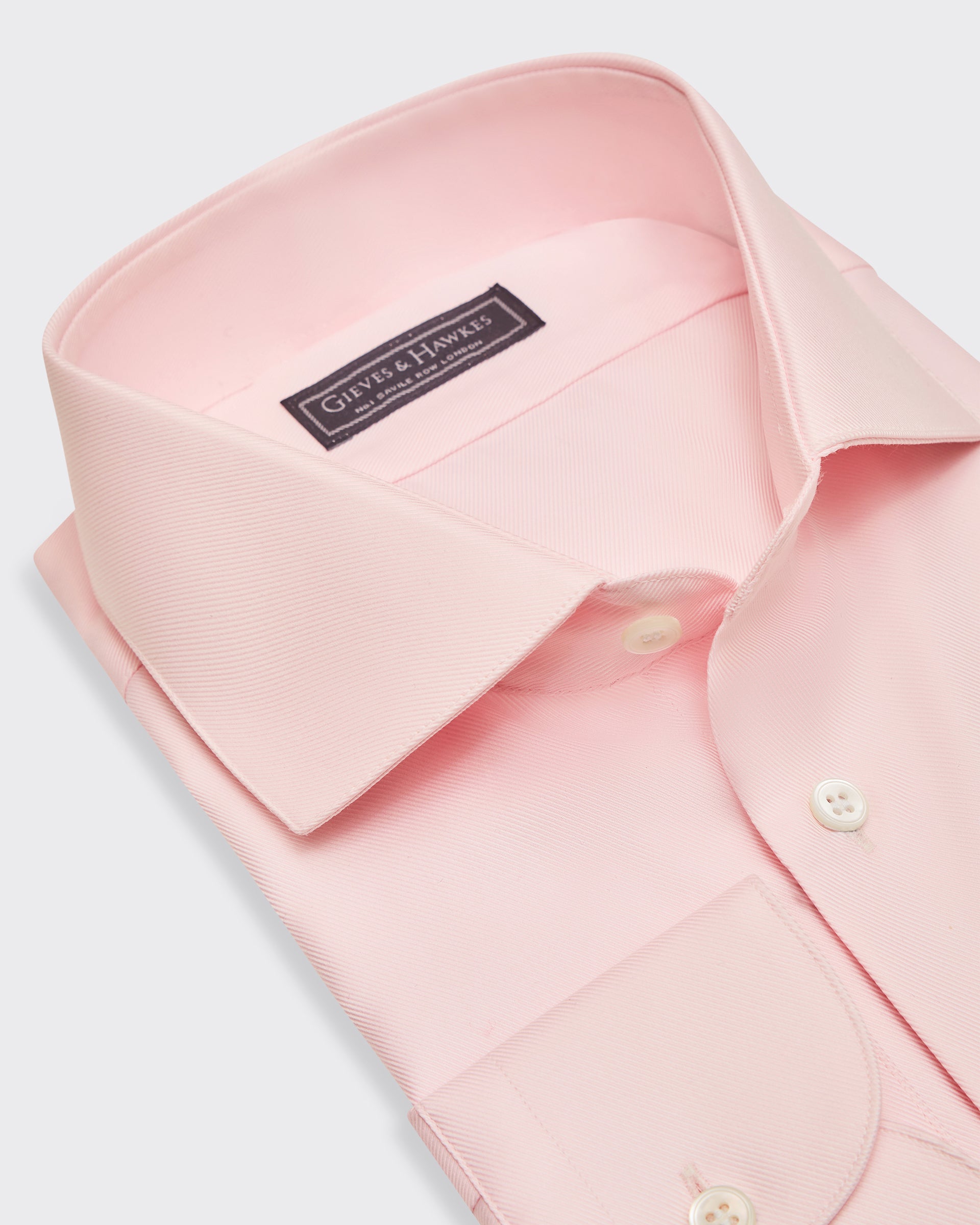 Digby Cotton Twill Single Cuff Shirt Pink