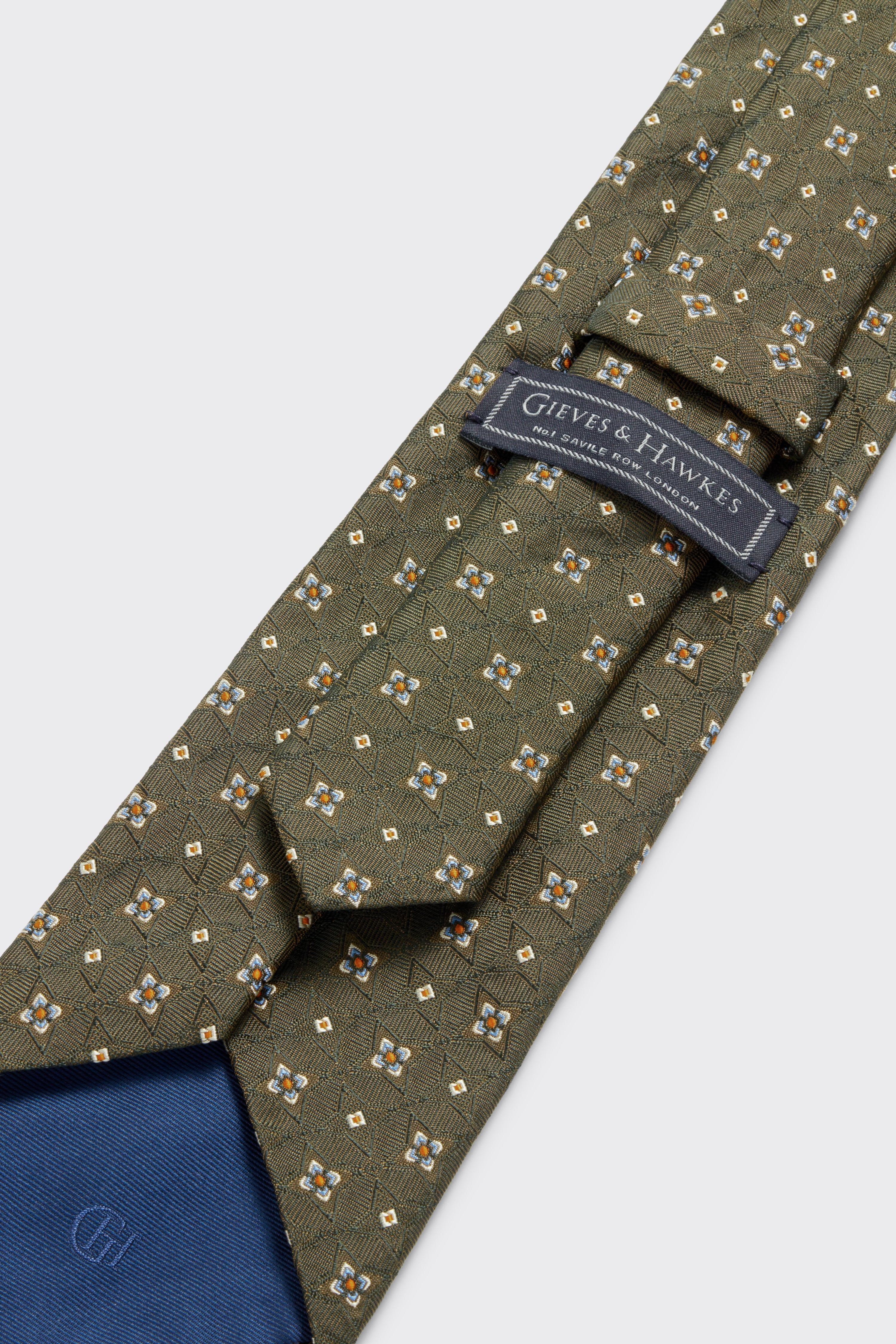 Carberry Jacquard Diamond Tie Khaki