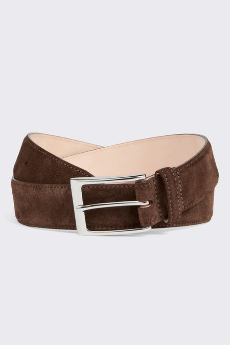 Theed Belt Dark Brown Suede