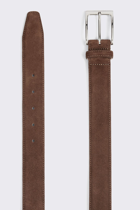 Theed Belt Dark Brown Suede
