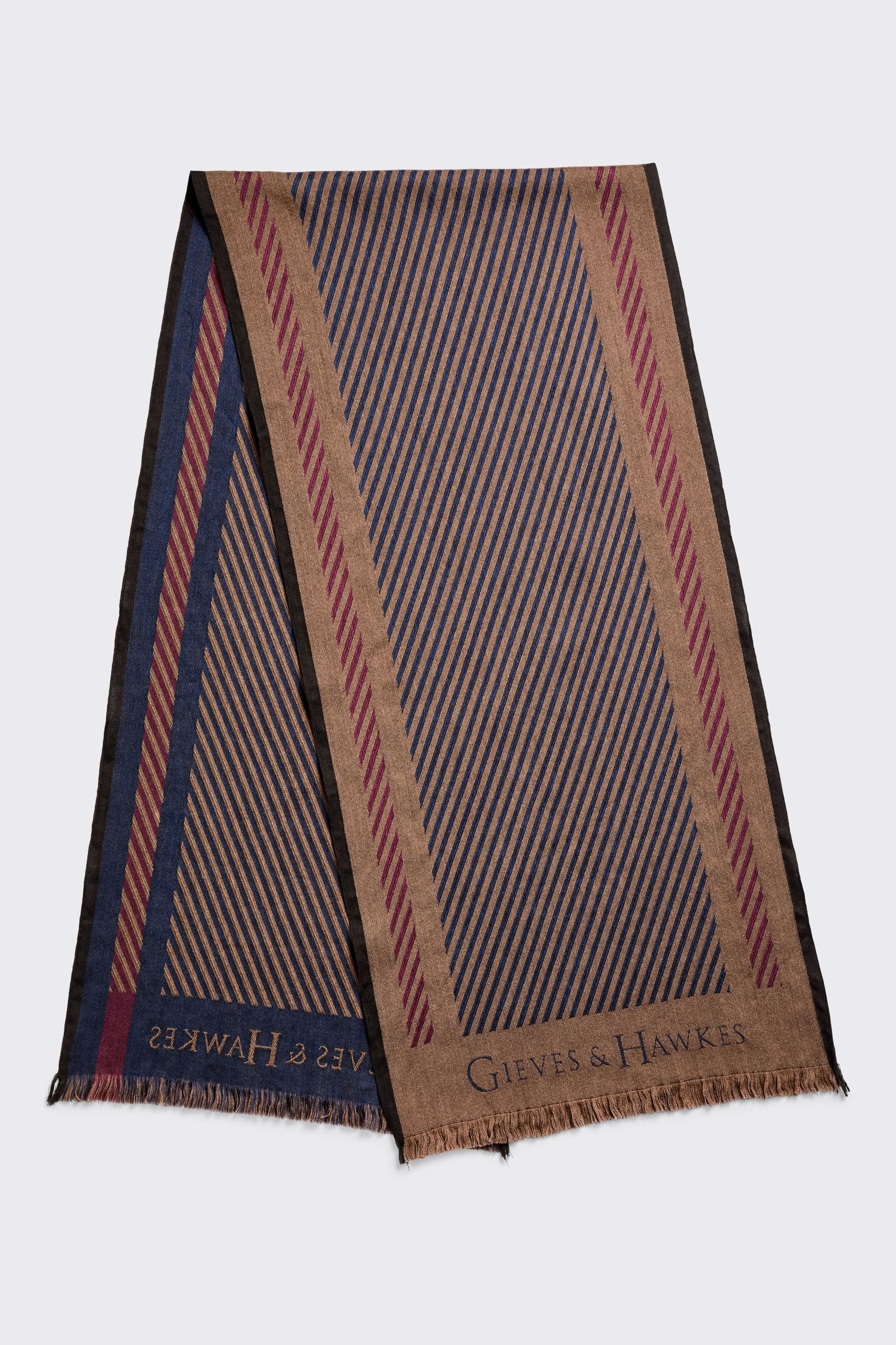 Langton Wool Silk Stripe Scarf - Multicolor
