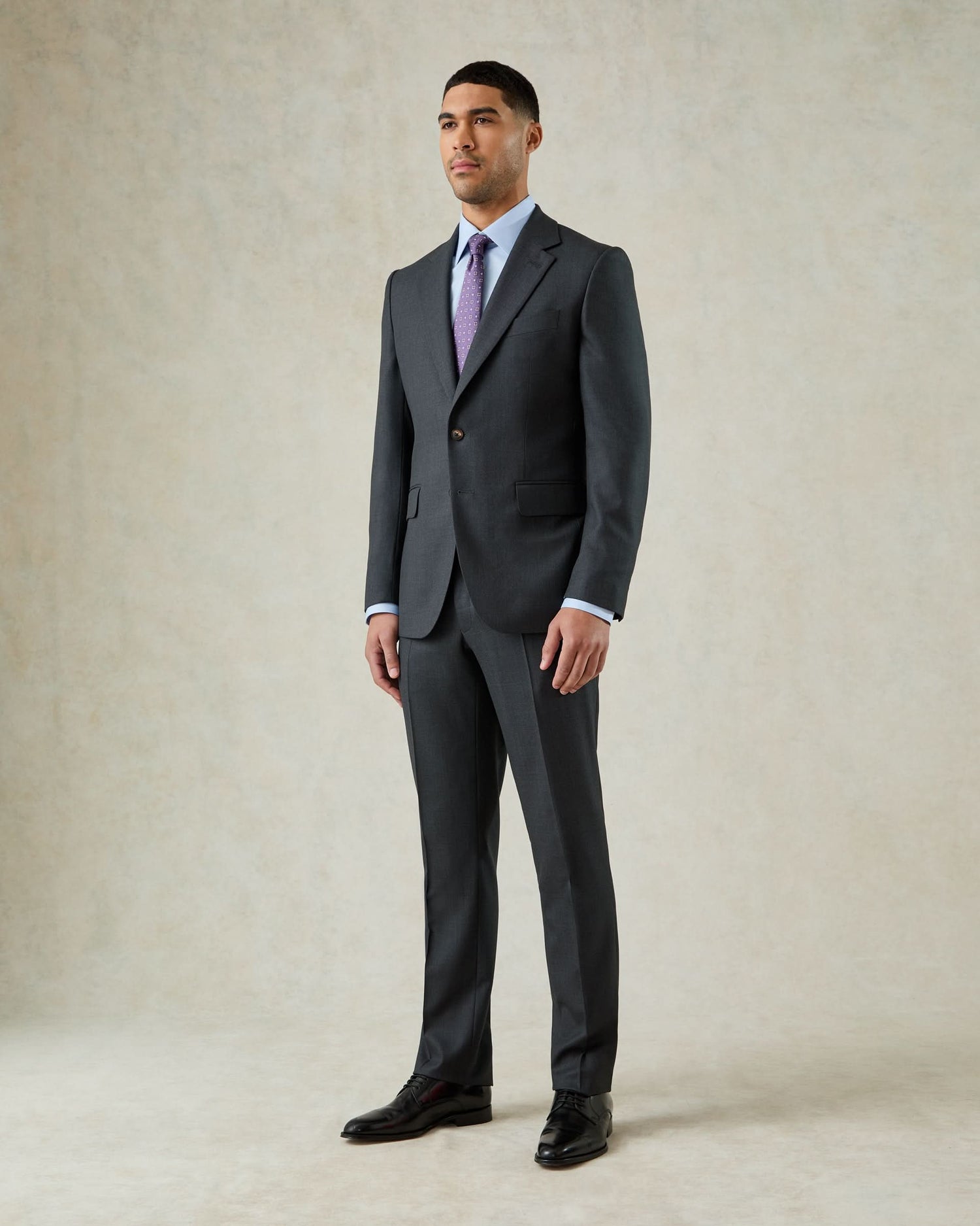 Jameson Virgin Wool Birdseye Suit Charcoal