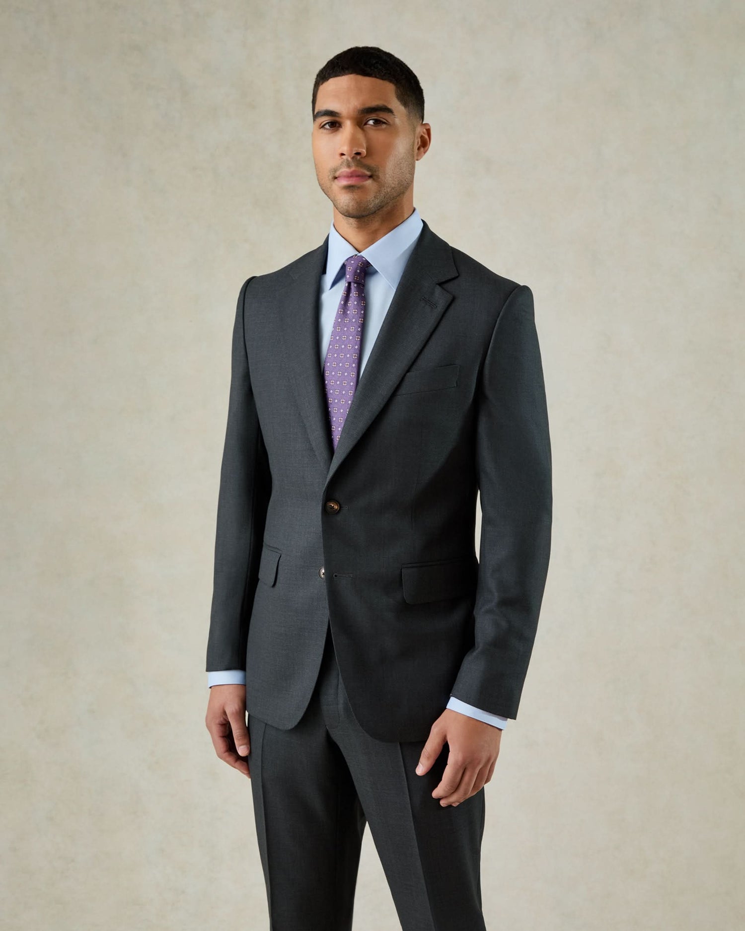 Jameson Virgin Wool Birdseye Suit Charcoal
