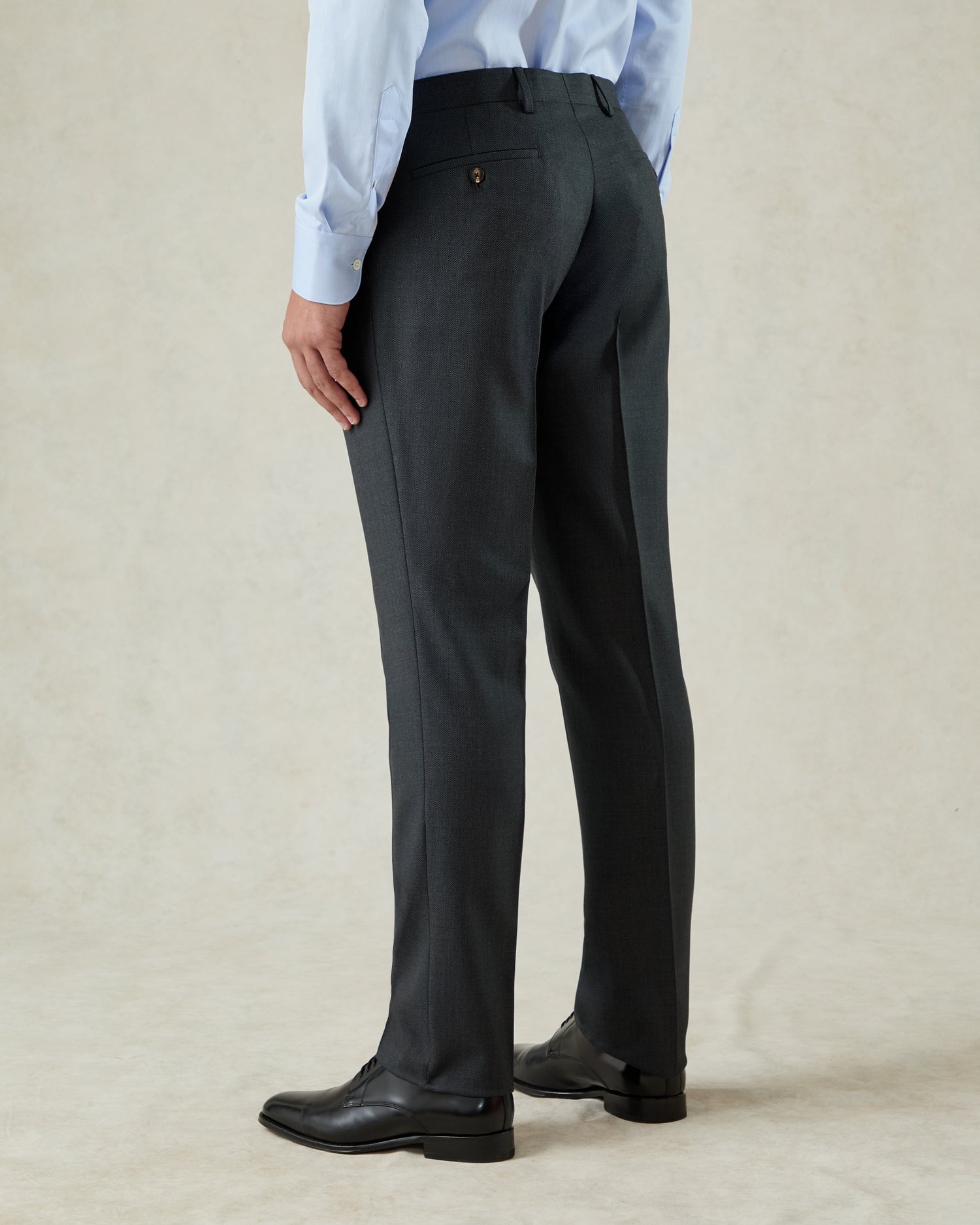 Jameson Virgin Wool Birdseye Suit Trouser Charcoal