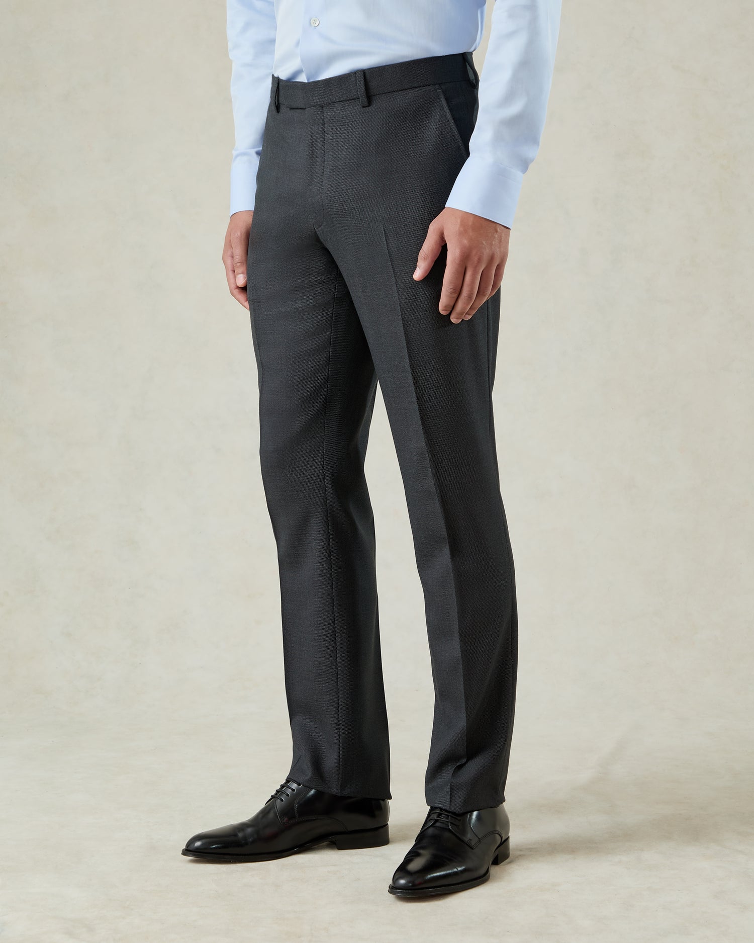 Jameson Virgin Wool Birdseye Suit Trouser Charcoal