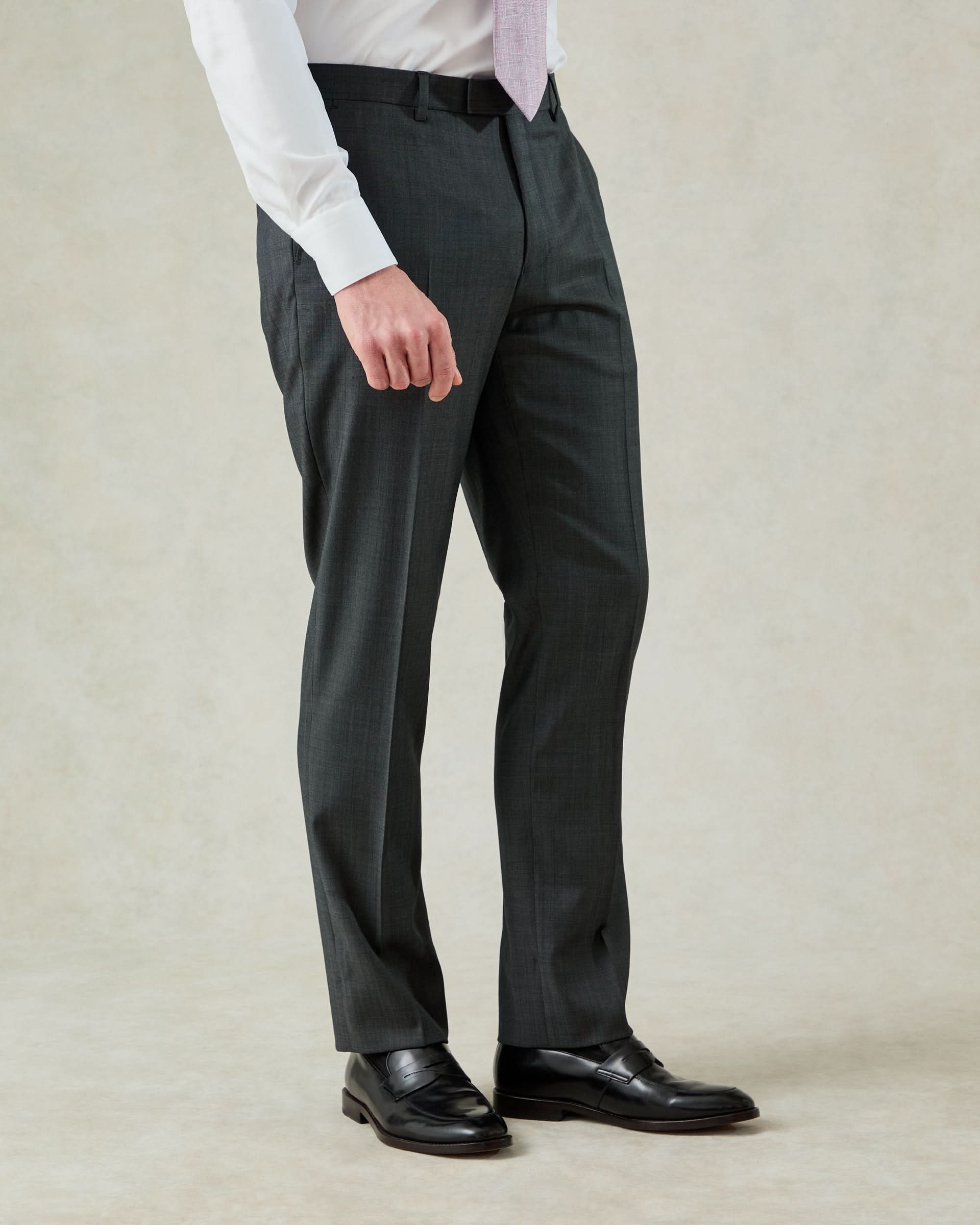 Watson Wool Pindot Suit Trouser Charcoal