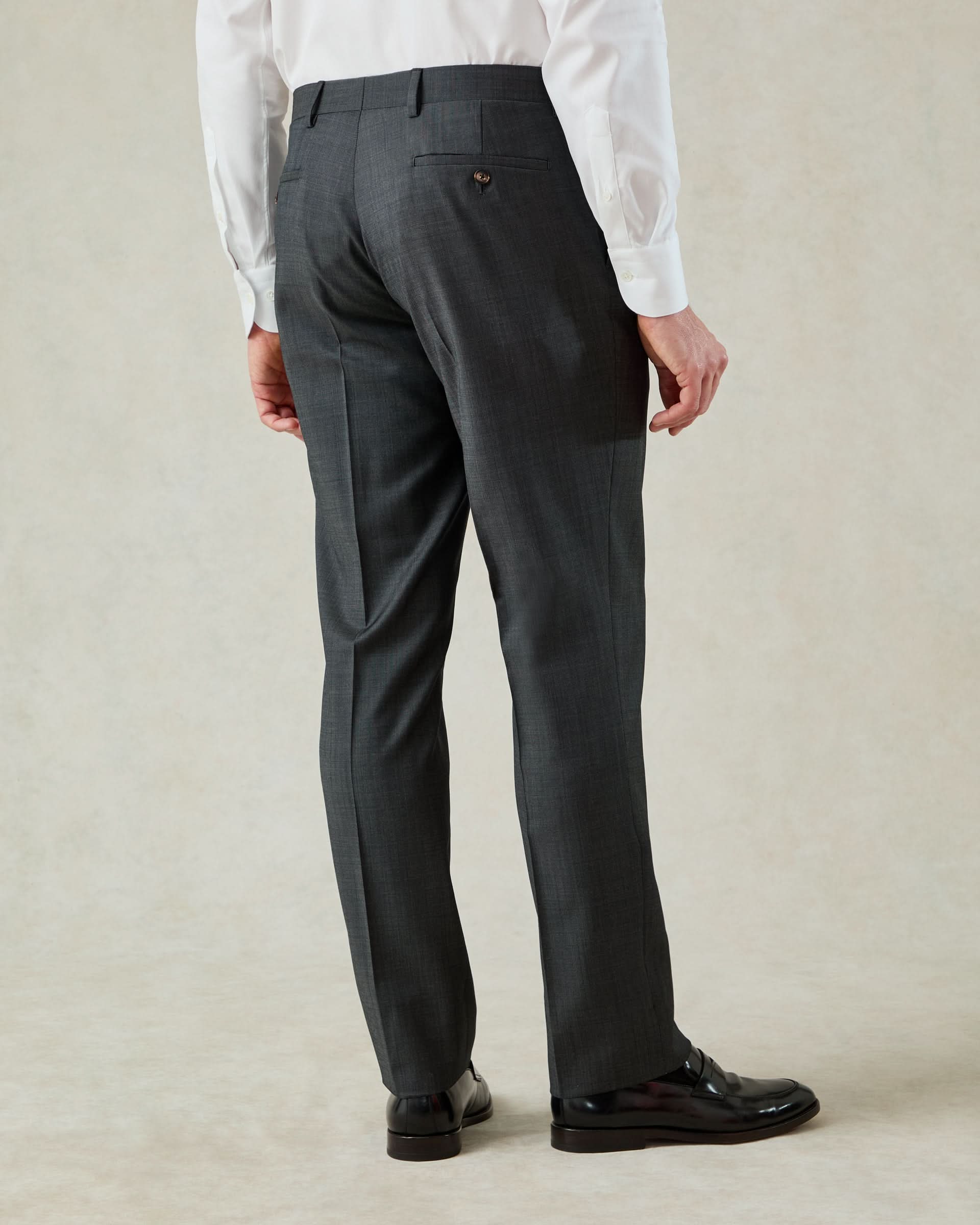 Watson Wool Pindot Suit Trouser Charcoal