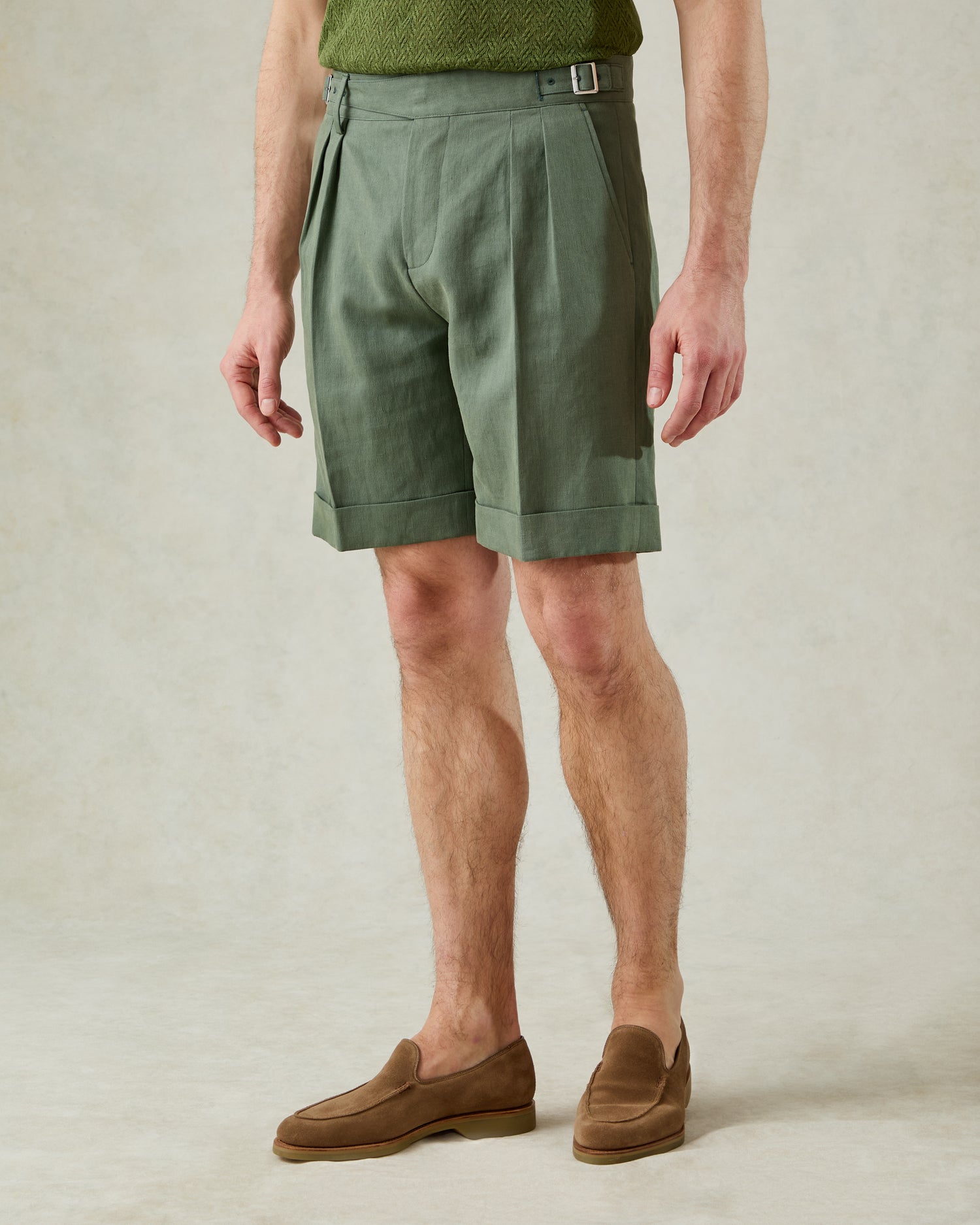 Masson Linen Shorts Khaki