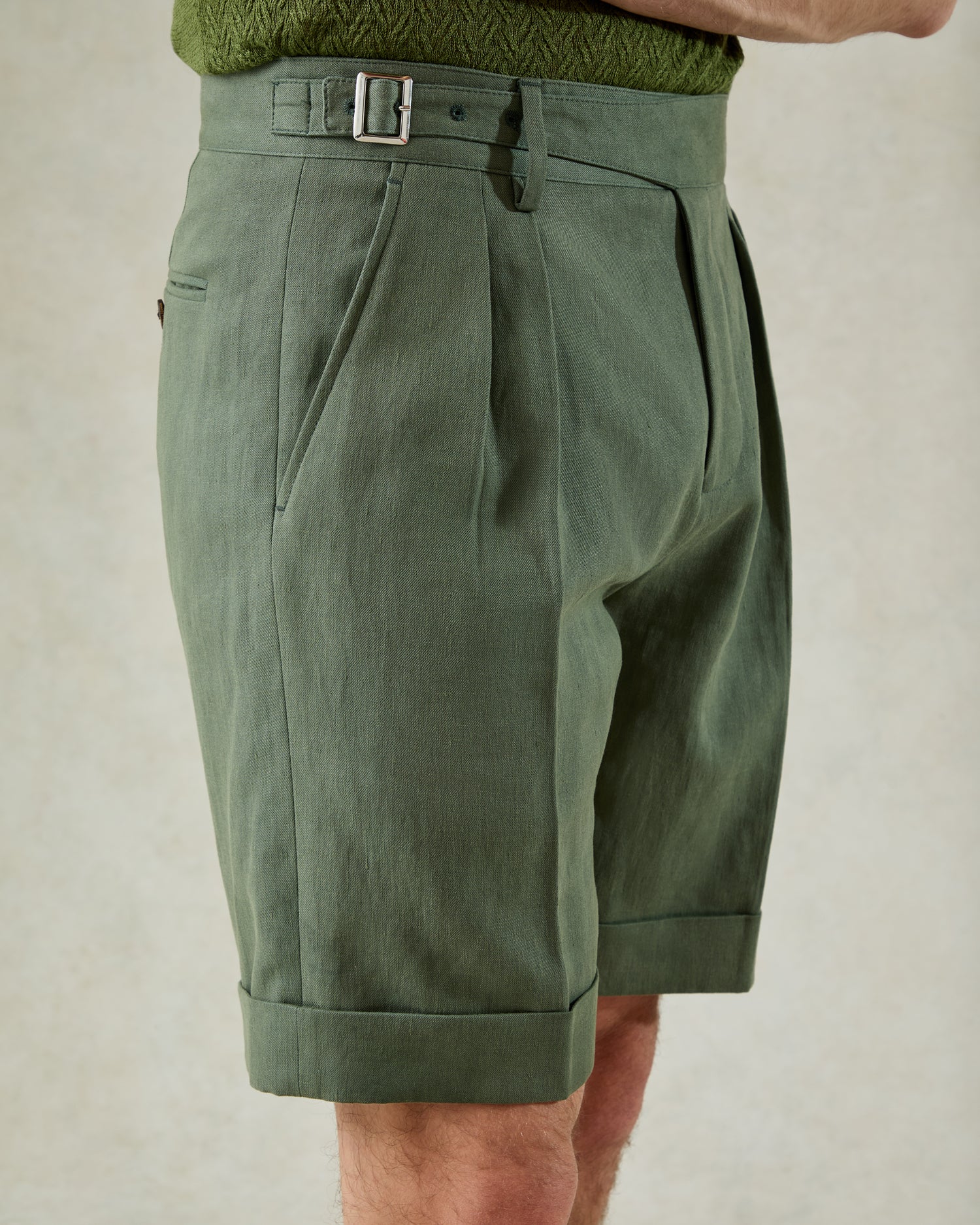 Masson Linen Shorts Khaki