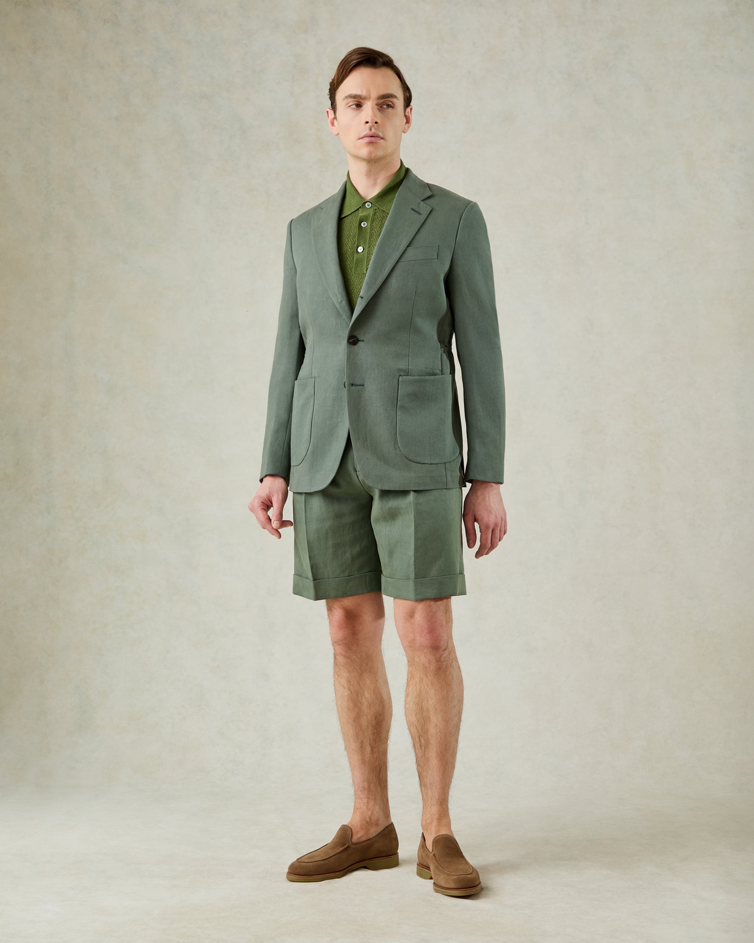 Masson Linen Shorts Khaki