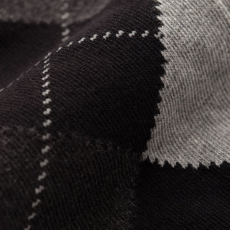 Argyle Knitted Socks Black