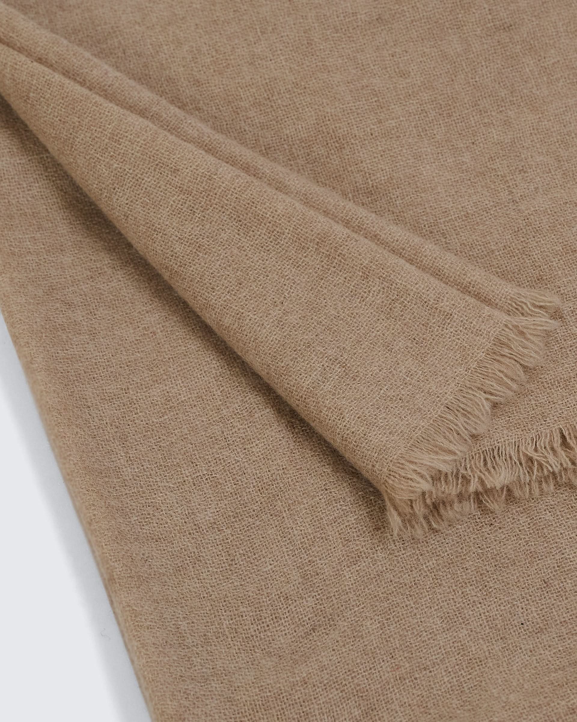 Shand Cashmere & Silk Scarf Oatmeal Plain