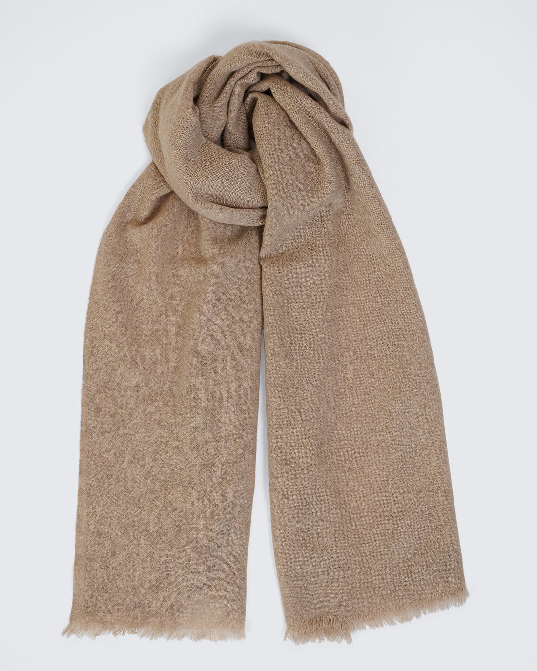 Shand Cashmere & Silk Scarf Oatmeal Plain
