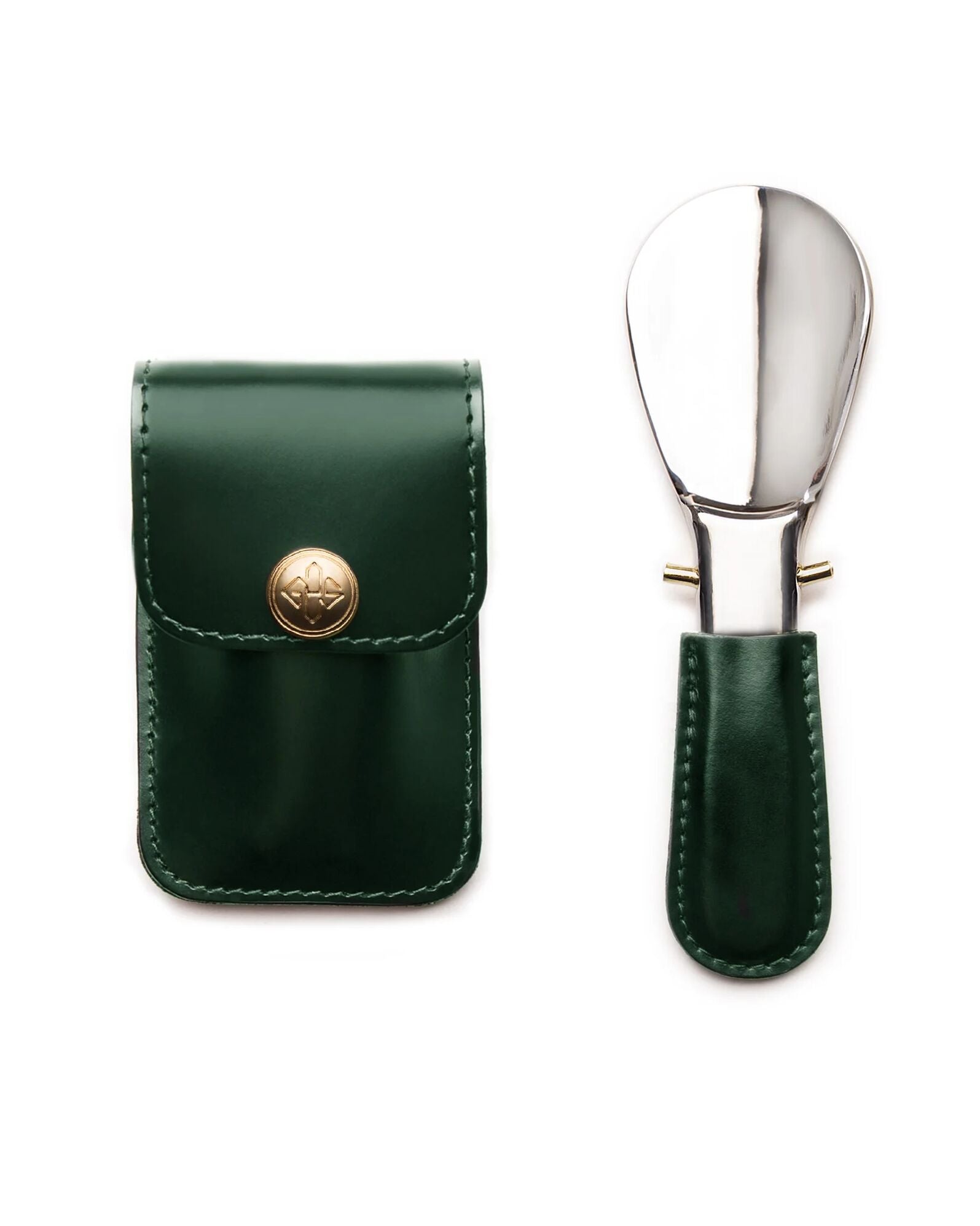 Bridle Hide Travel Shoe Horn Green