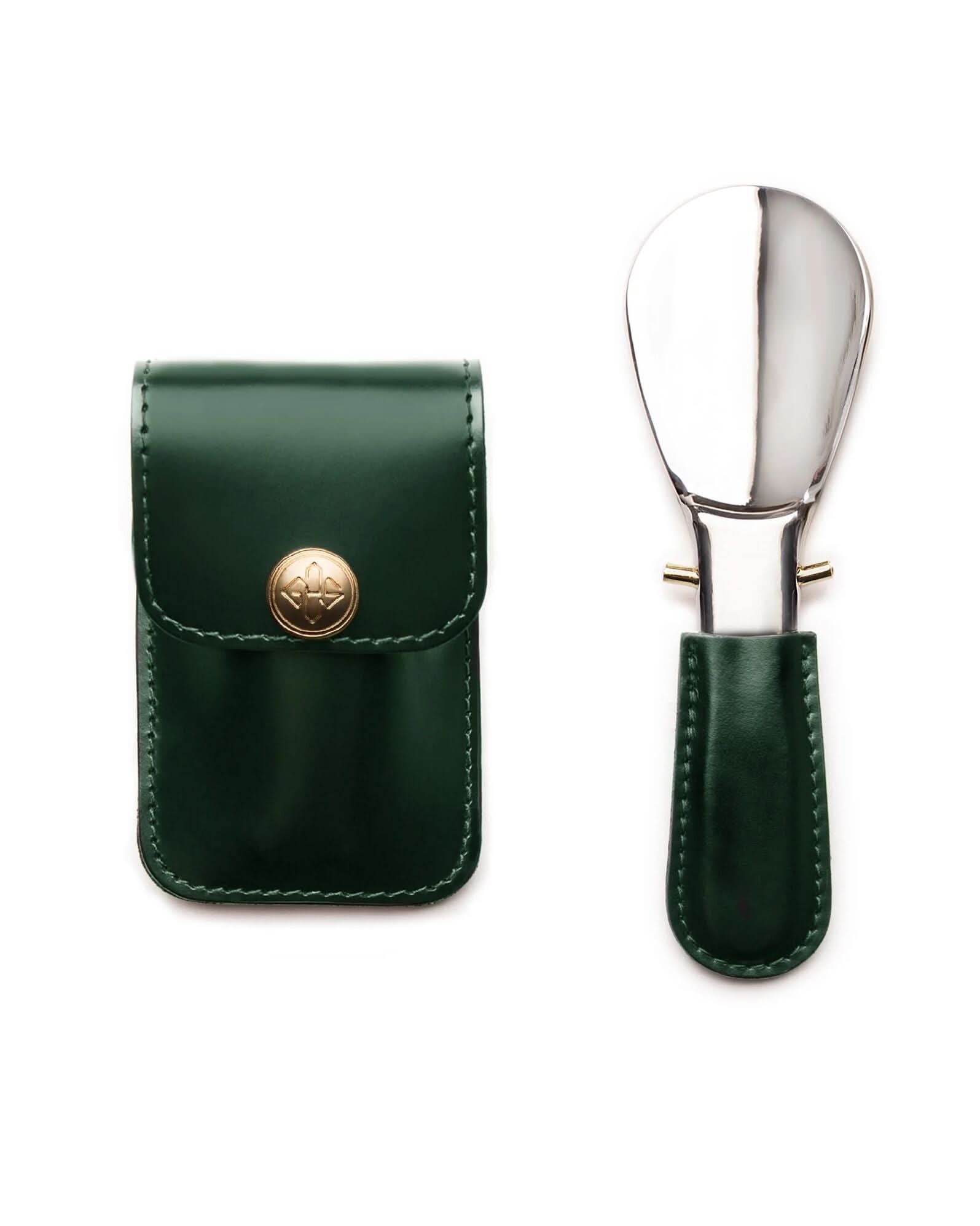 Bridle Hide Travel Shoe Horn Green