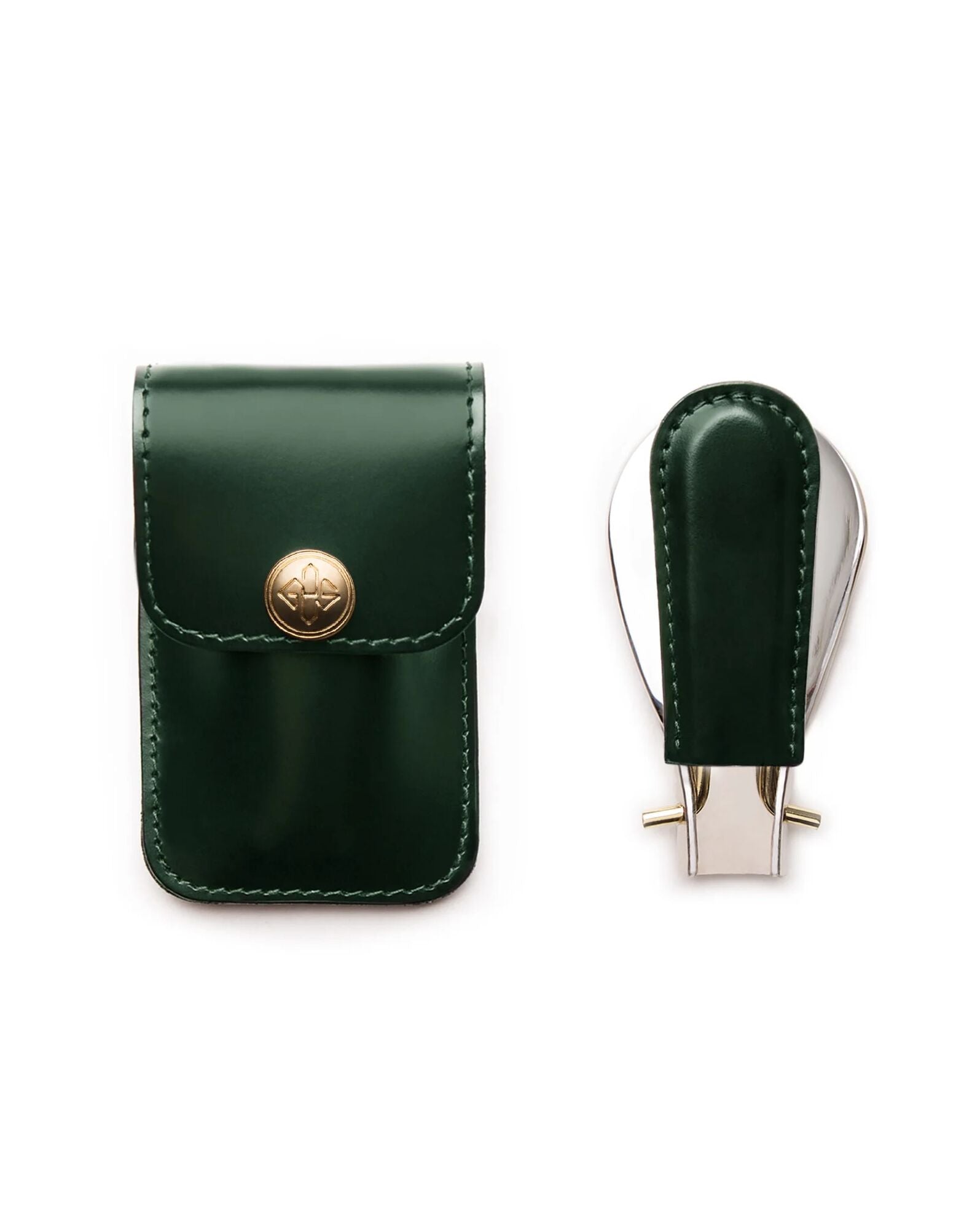 Bridle Hide Travel Shoe Horn Green