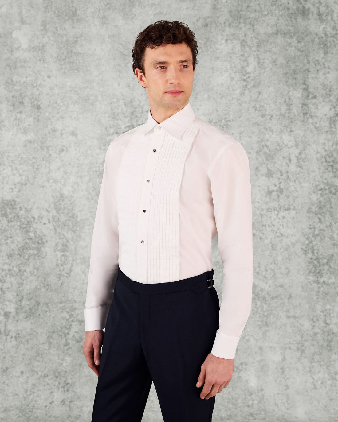Bonham Pleated Evening Shirt White