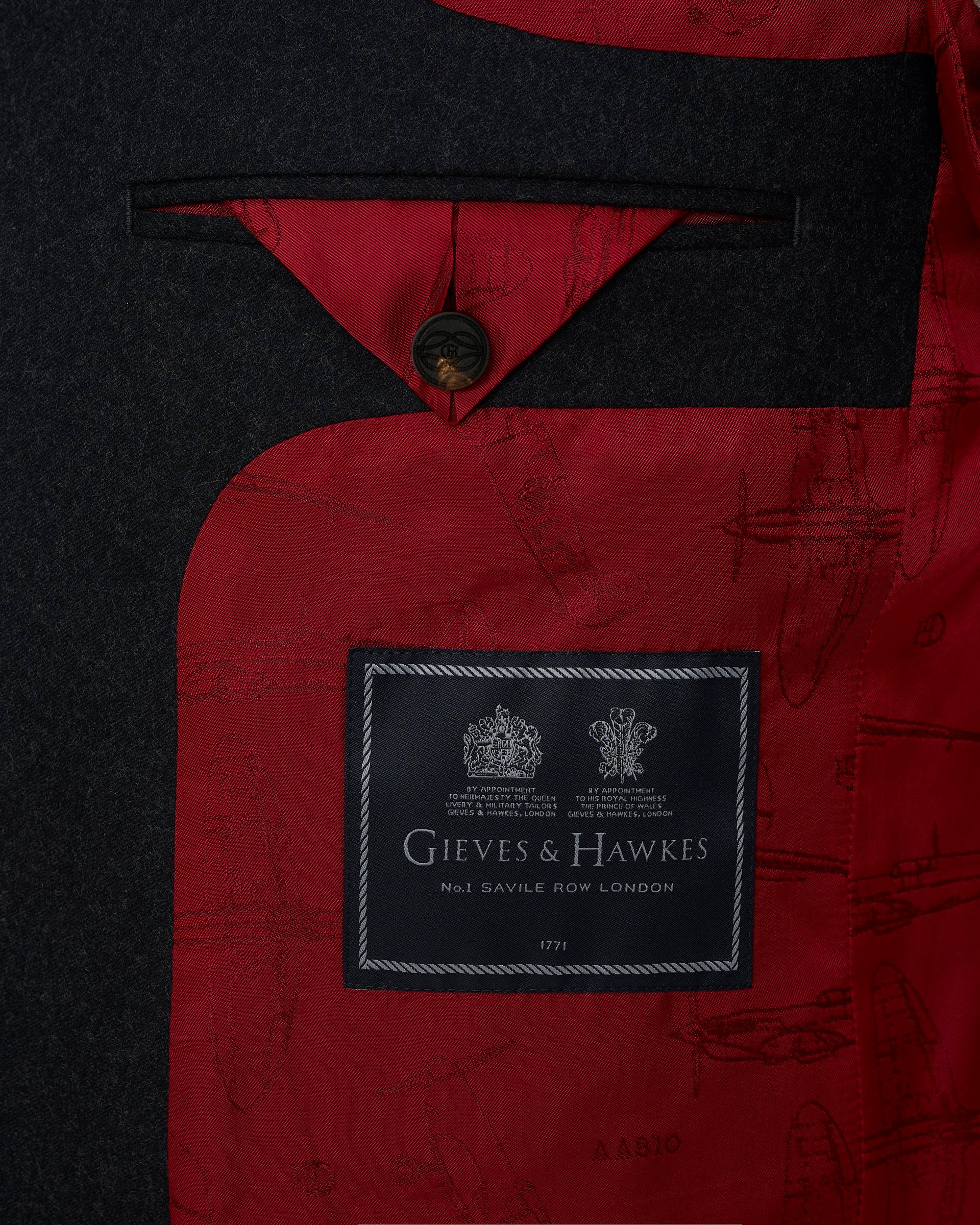 Bowles Wool Flannel Double Breasted Suit Jacket Grey