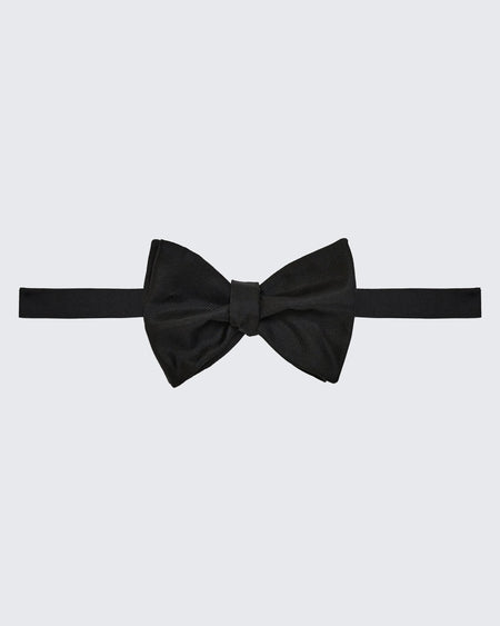 Taylor Black Silk Batwing Bow Tie Pre Tied