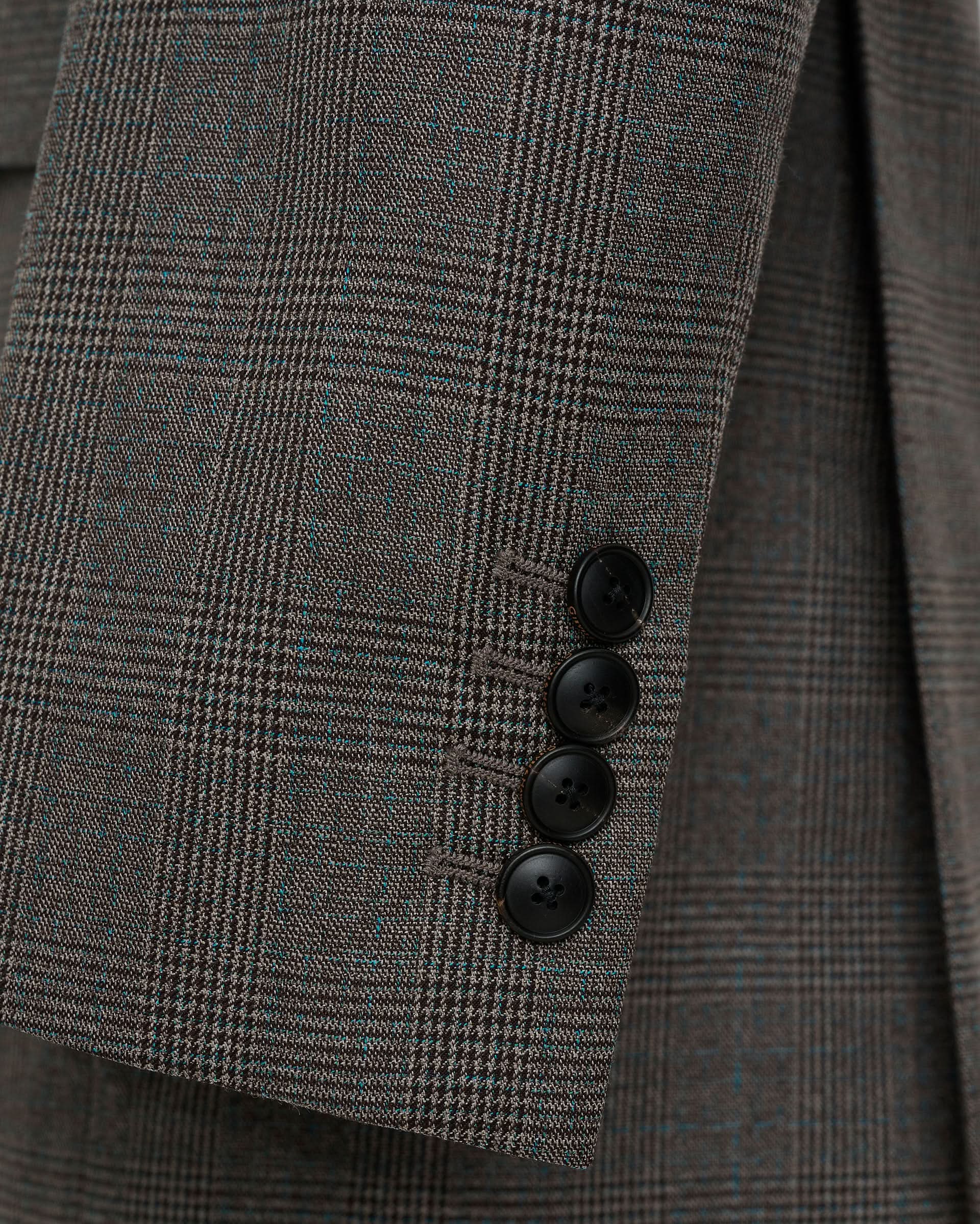 Bushell Virgin Wool Suit Jacket Brown Check