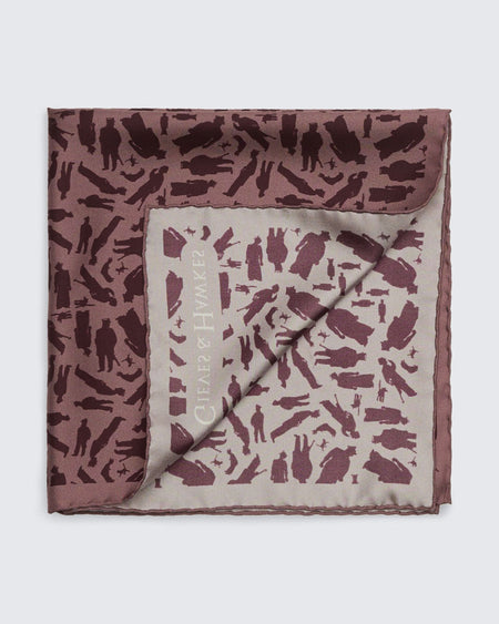 Barne Portsmouth Man Silk Pocket Square Mauve