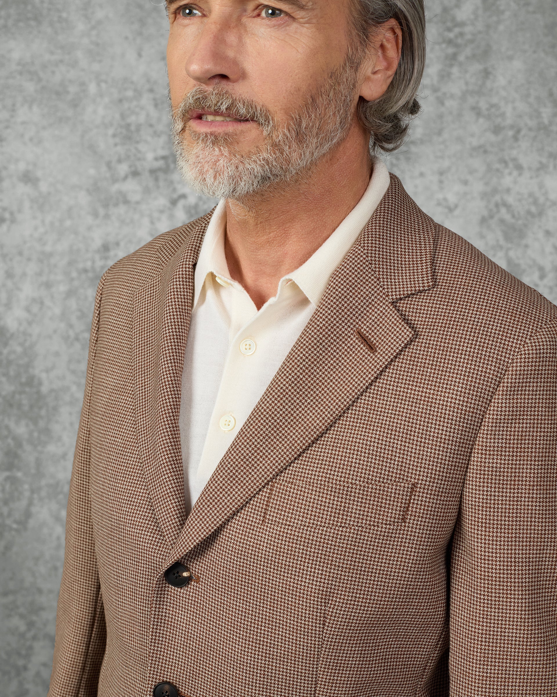 Beatty Merino Wool Puppytooth Blazer Burgundy/Wine