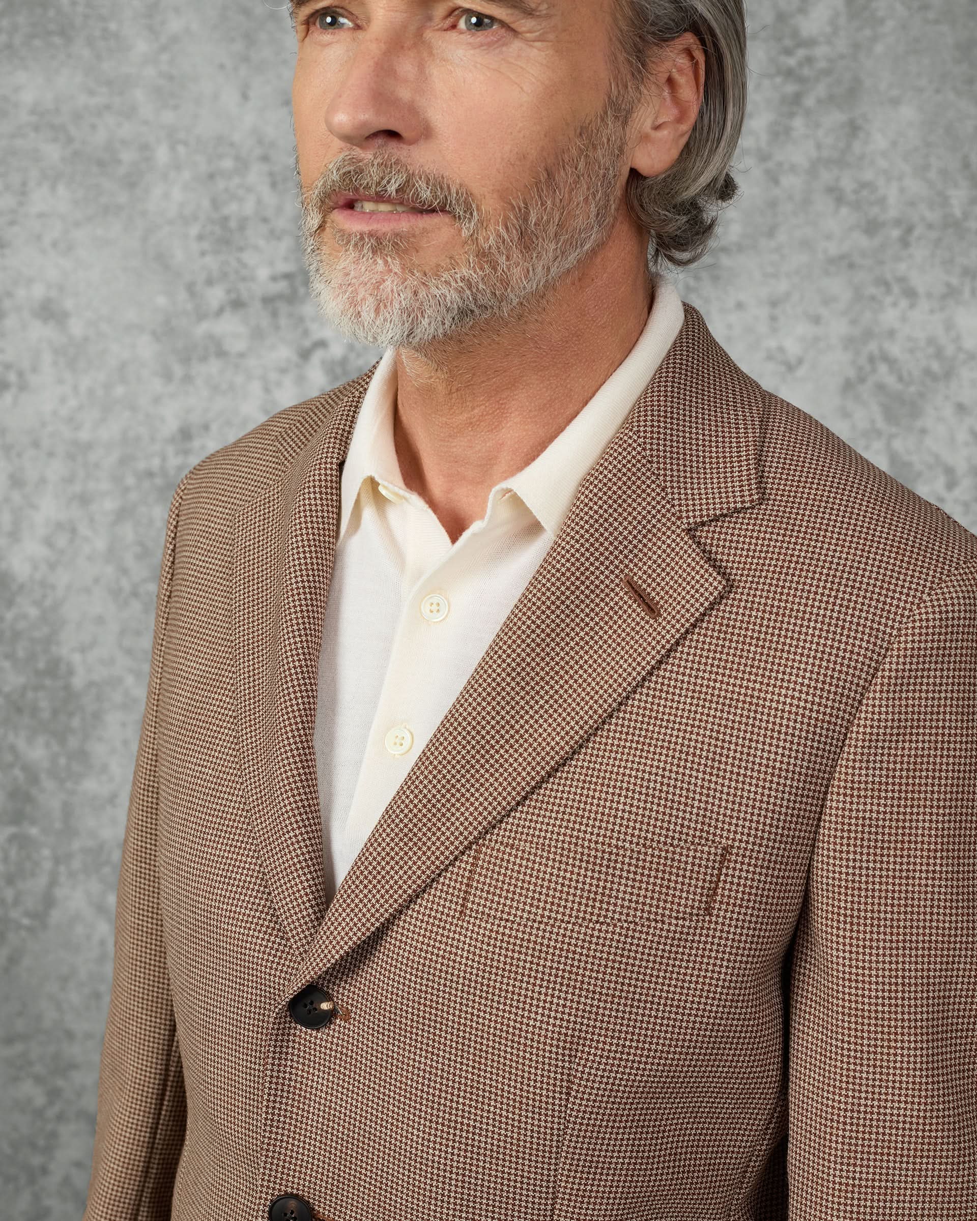 Beatty Merino Wool Puppytooth Blazer Burgundy/Wine