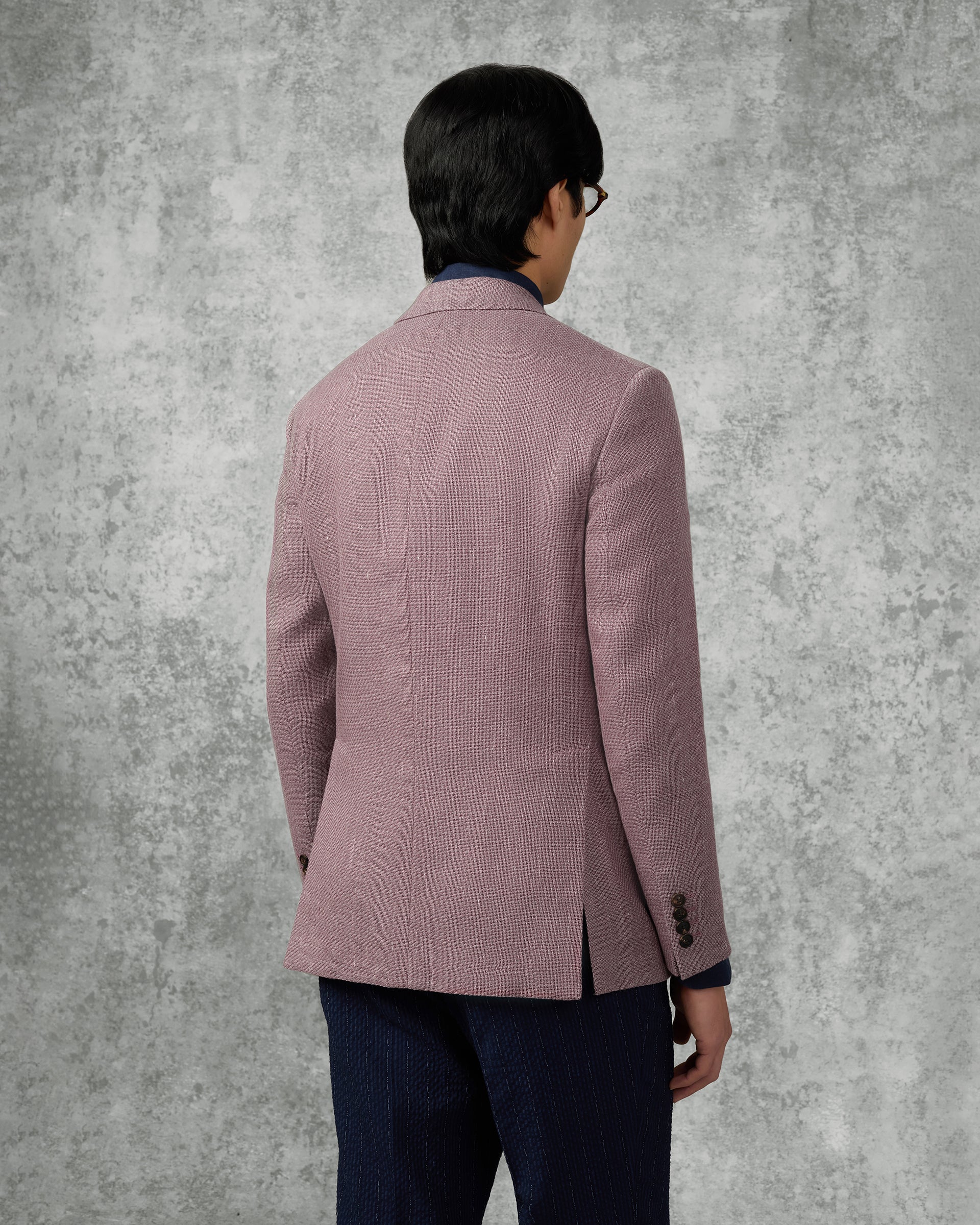 Bligh Virgin Wool & Linen Textured Blazer Mauve