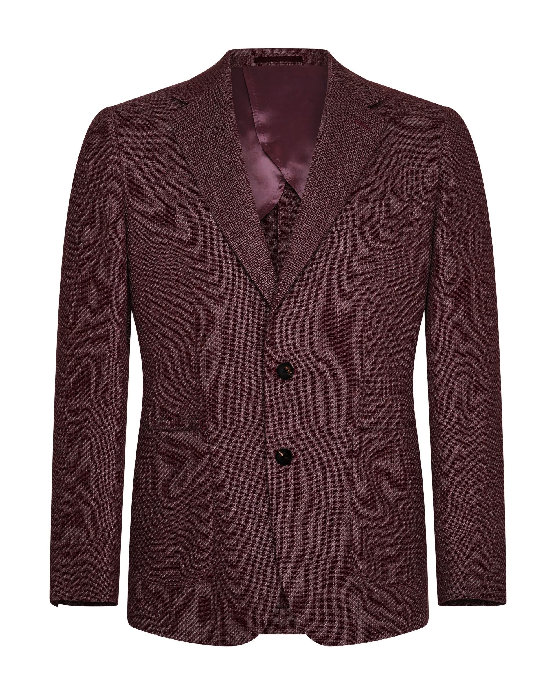 Bligh Virgin Wool & Linen Textured Blazer Mauve