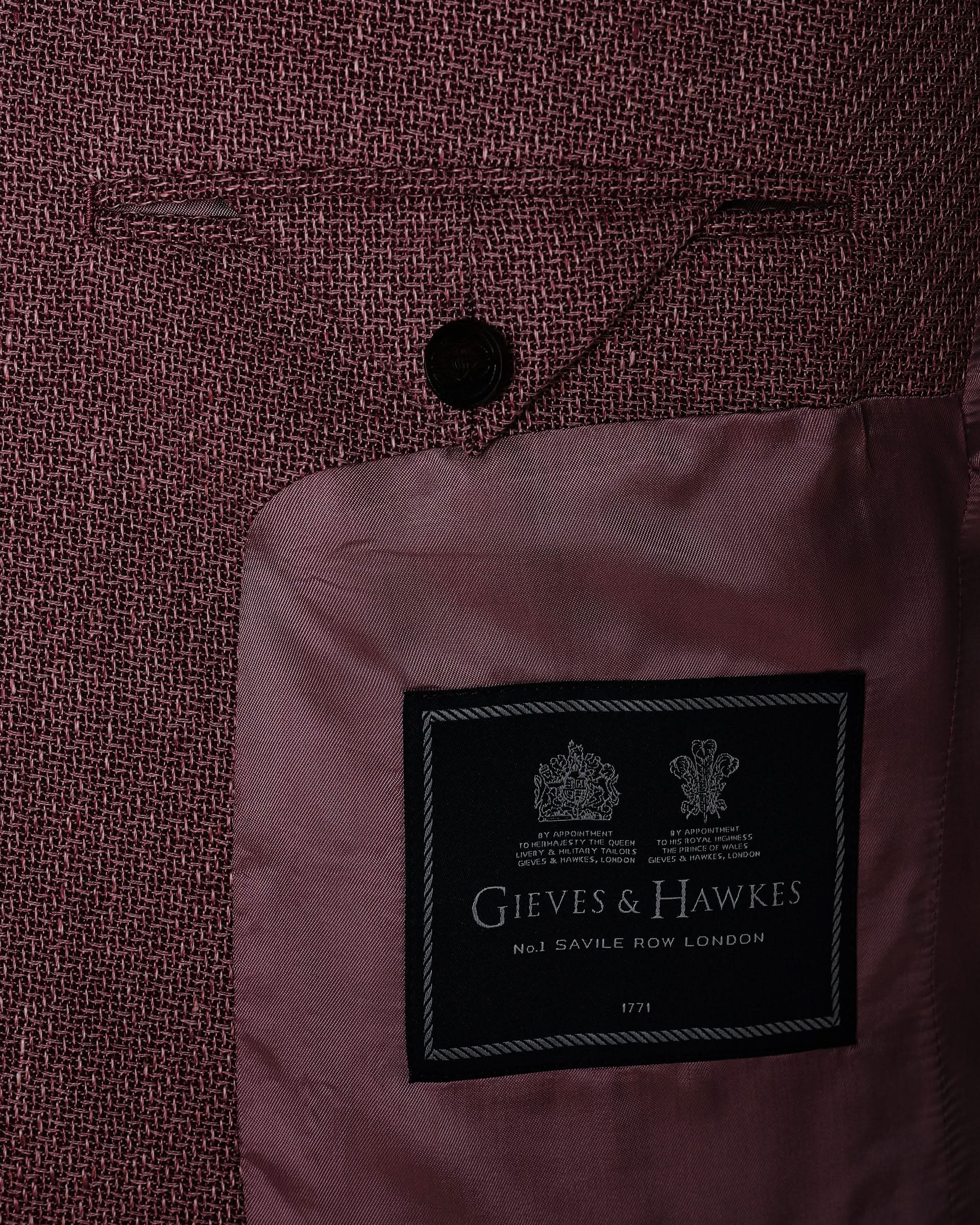 Bligh Virgin Wool & Linen Textured Blazer Mauve