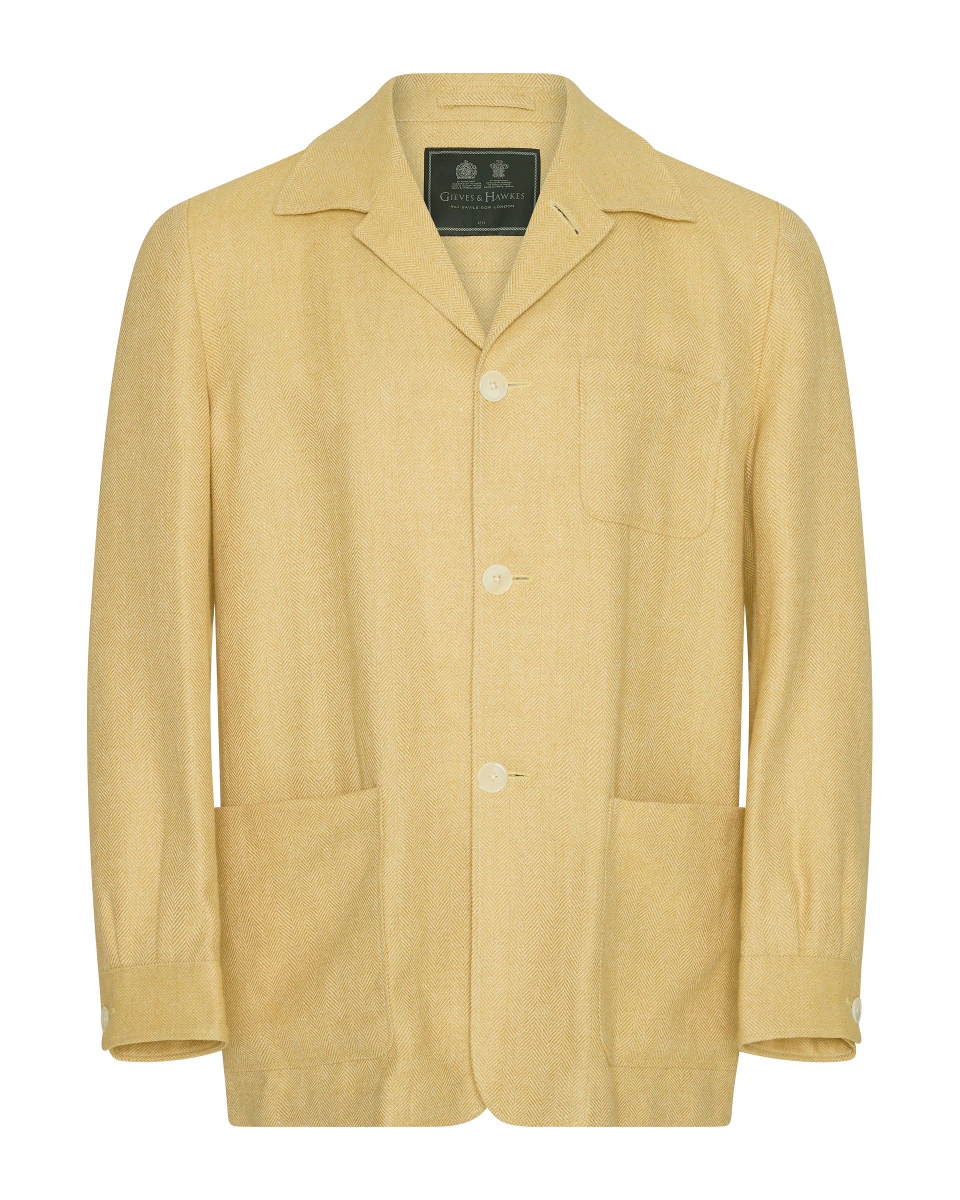 Burke Wool & Linen Herringbone Shacket Yellow