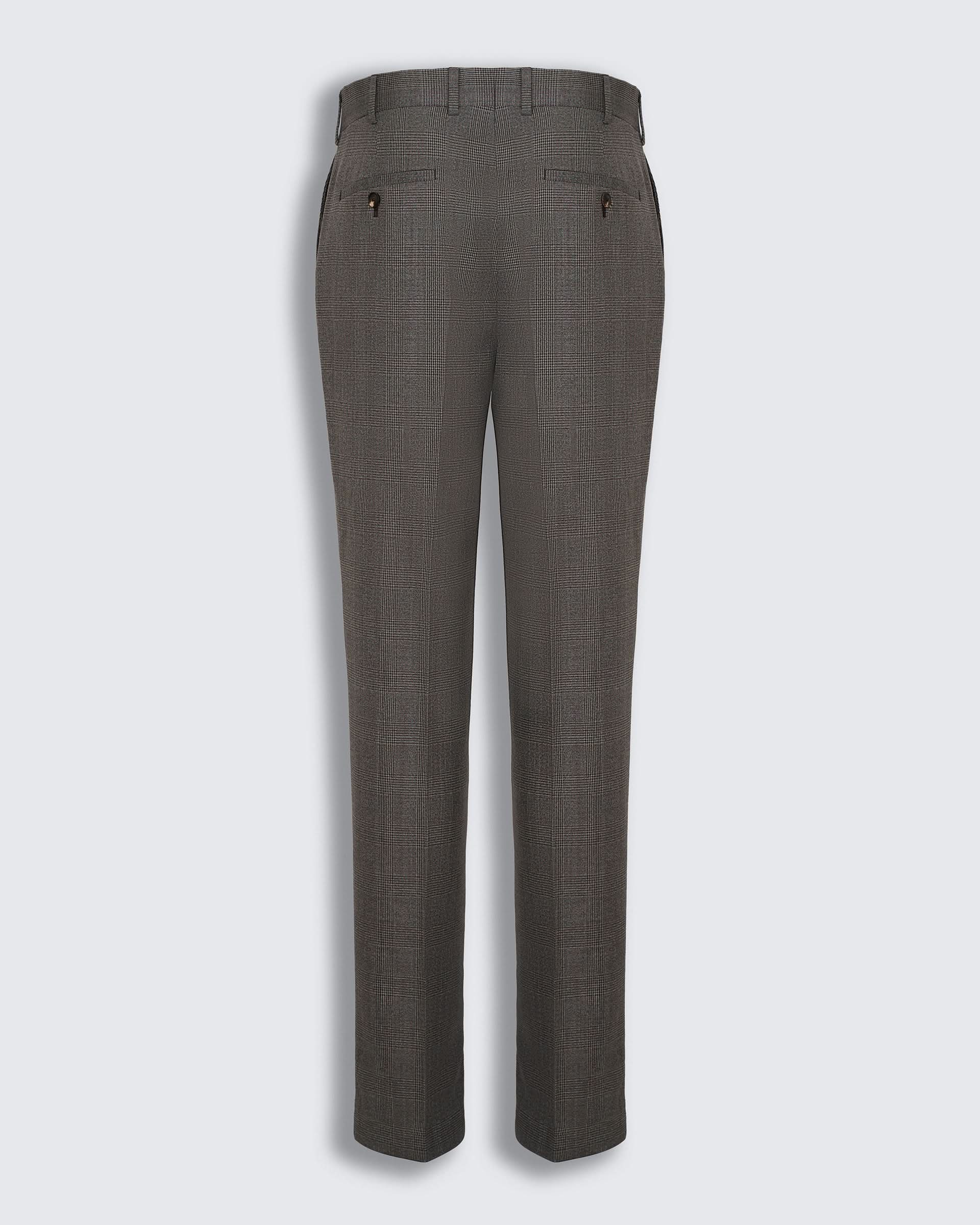 Bushell Wool Suit Trouser Brown Check