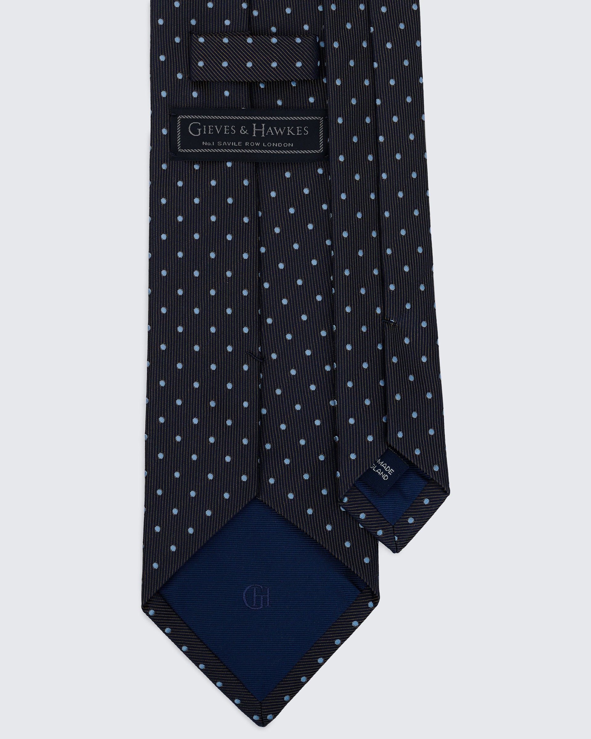 Carberry Silk Grey Spot Tie