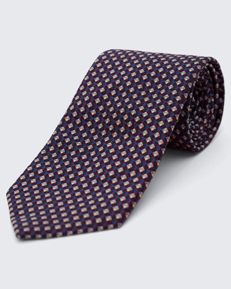 Stanberry Navy Red Texture Tie