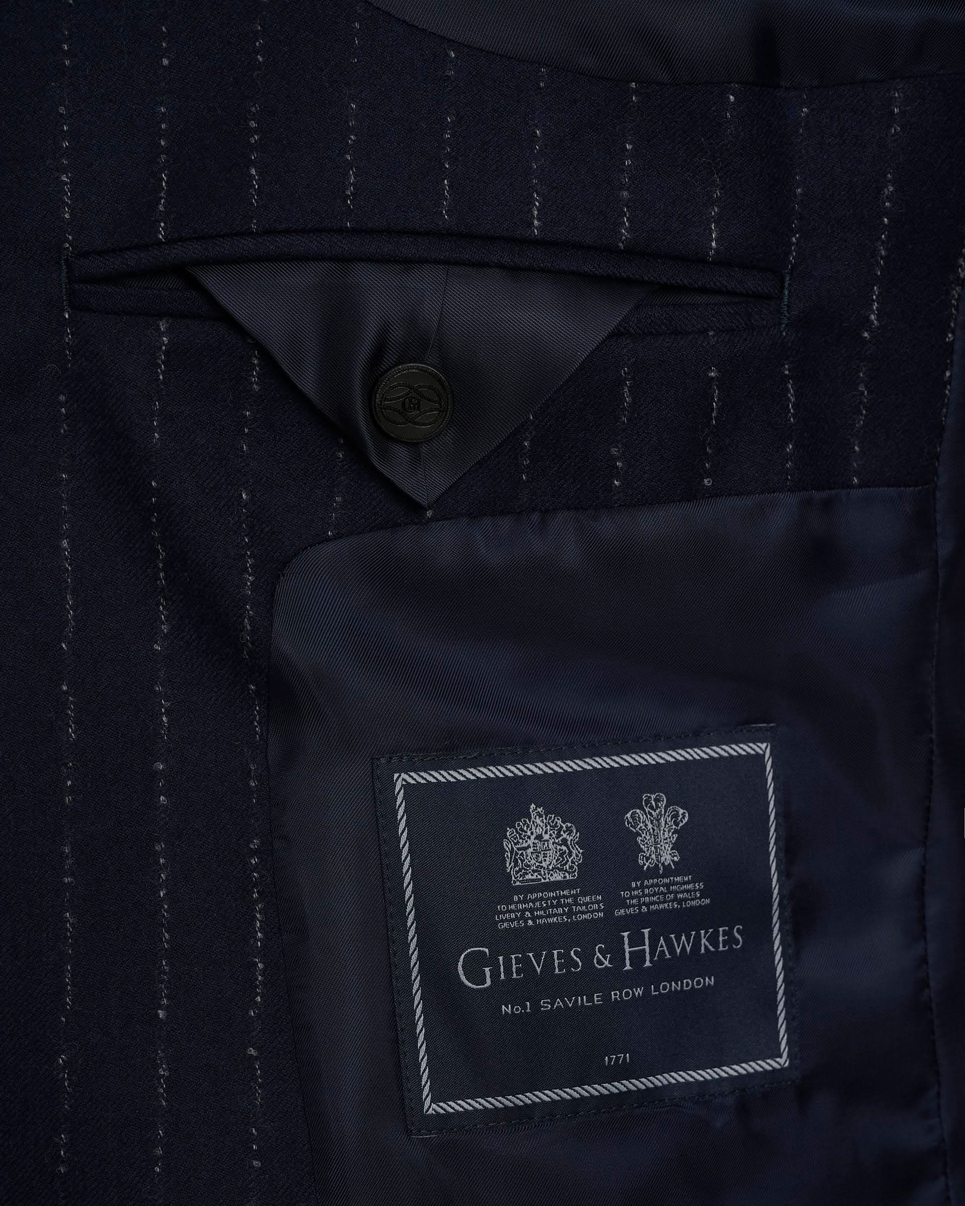Churchill Wool Cashmere Morse Code Suit Navy
