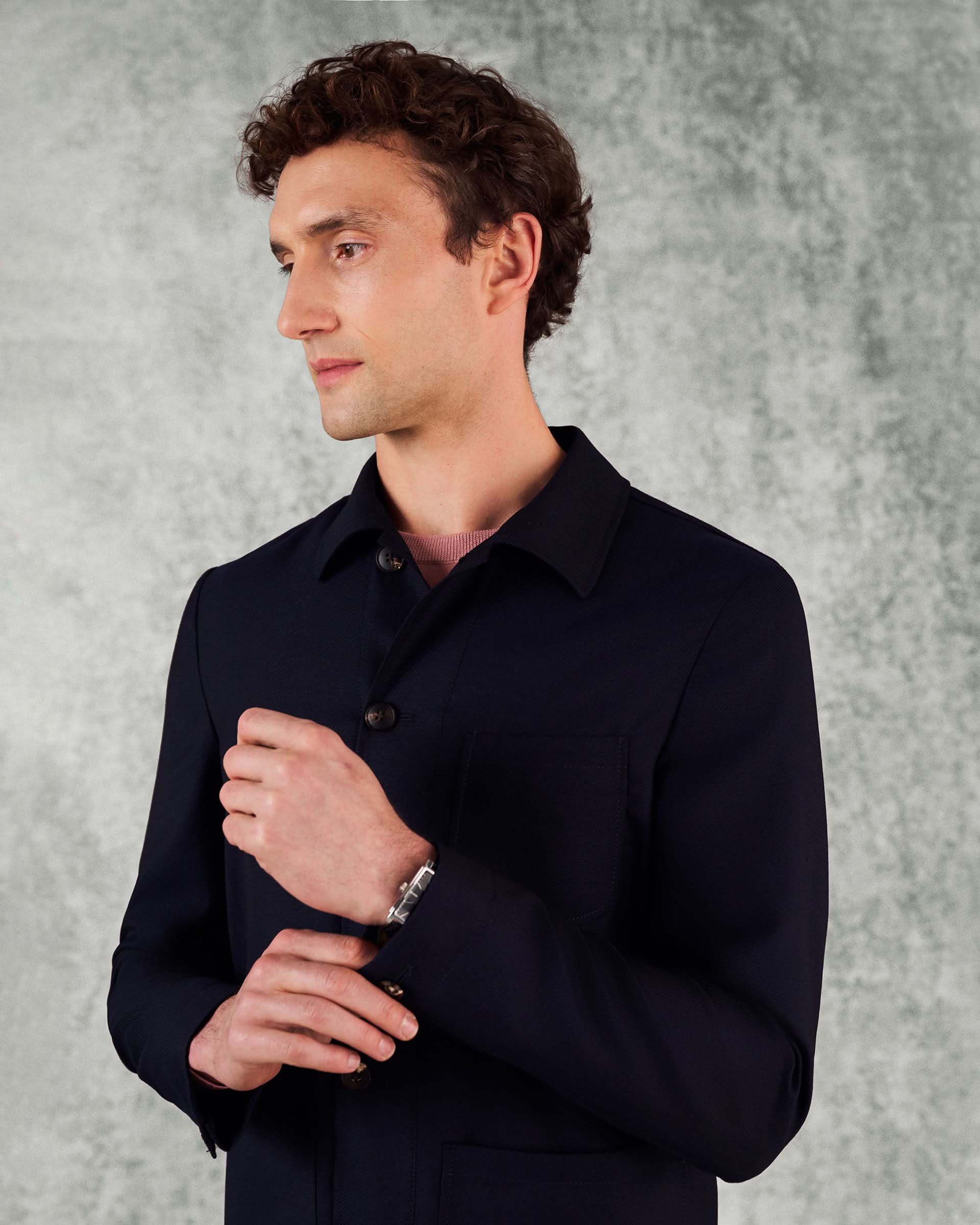 Cuddy Shirt Hopsack Navy