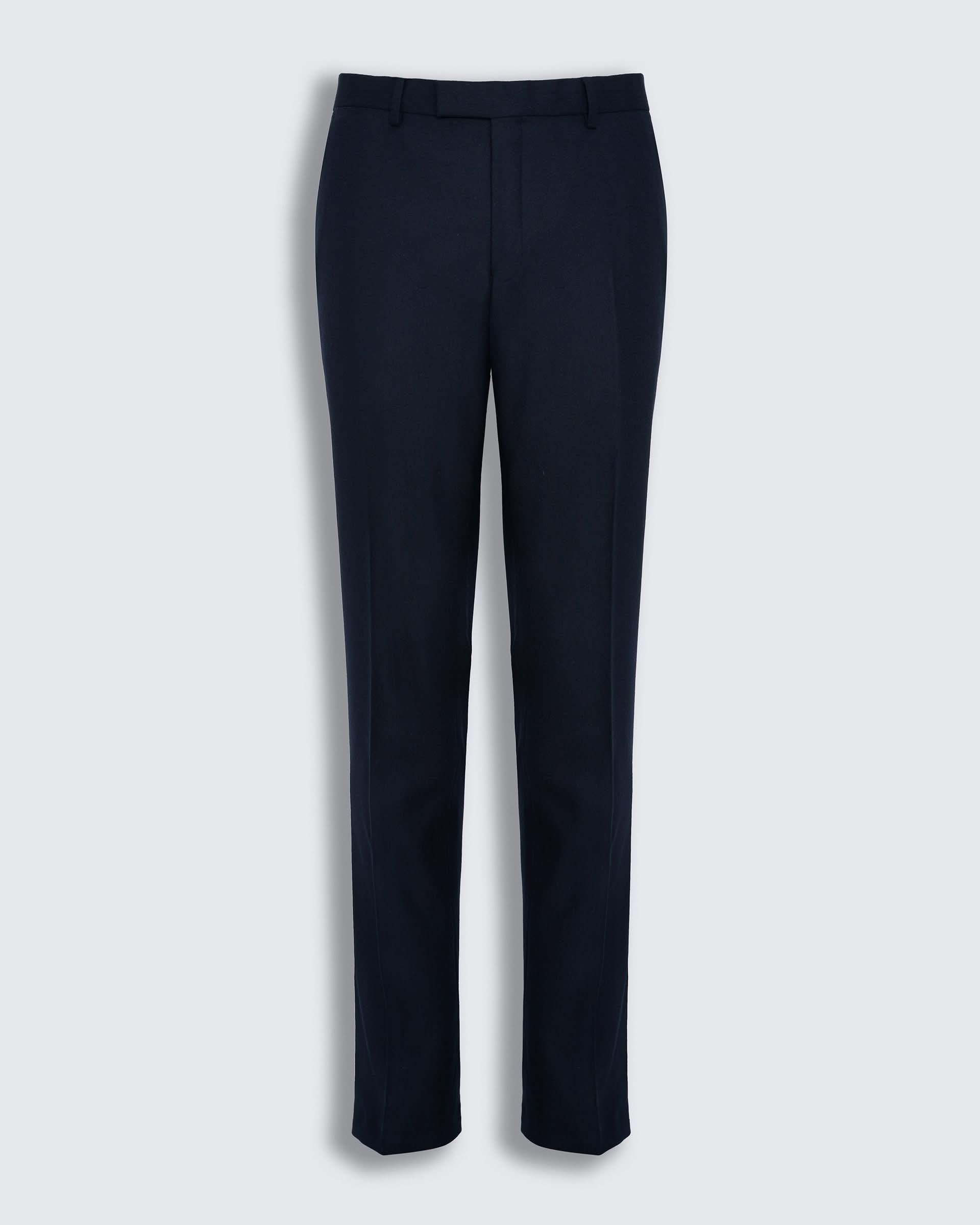 Anderson Wool Single Pleated Suit Trouser Navy