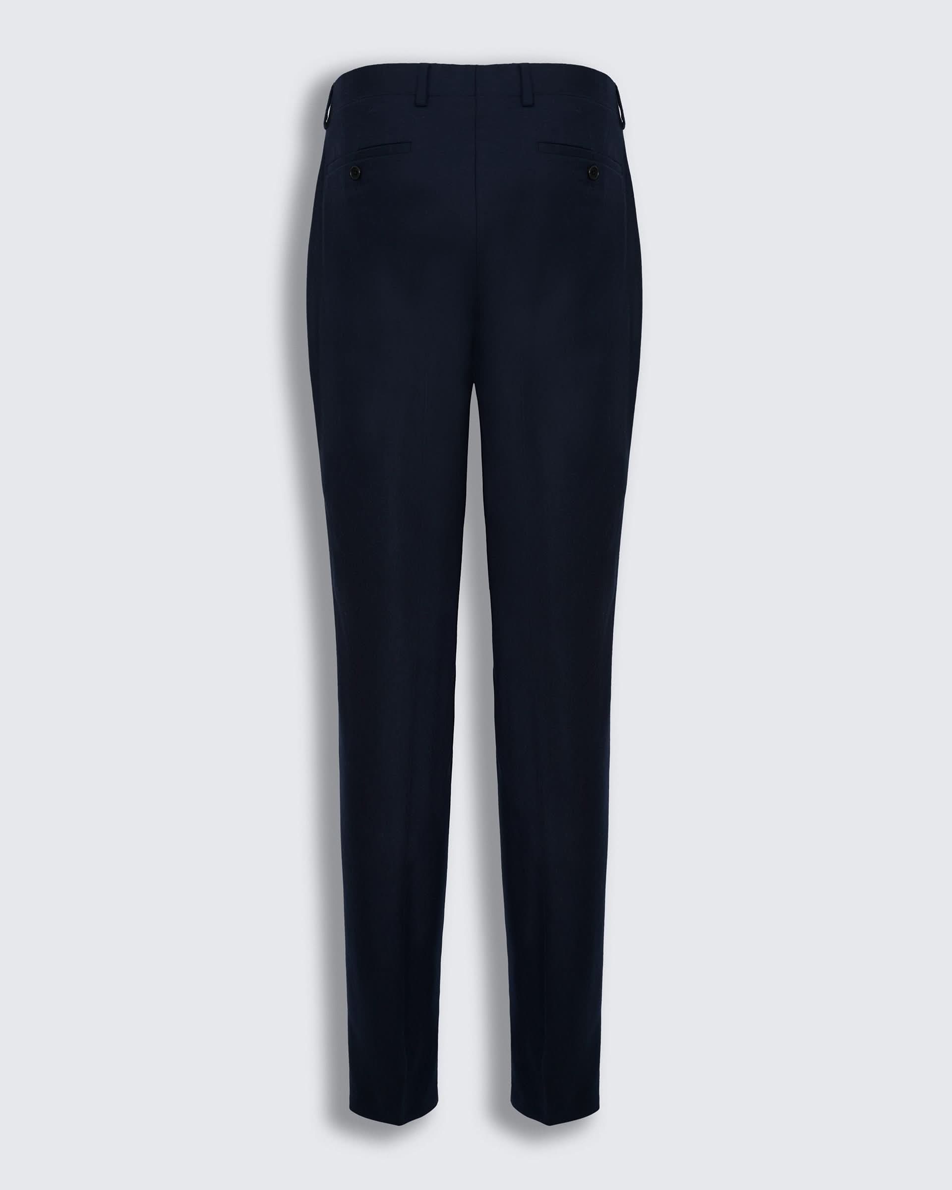 Anderson Wool Single Pleated Suit Trouser Navy