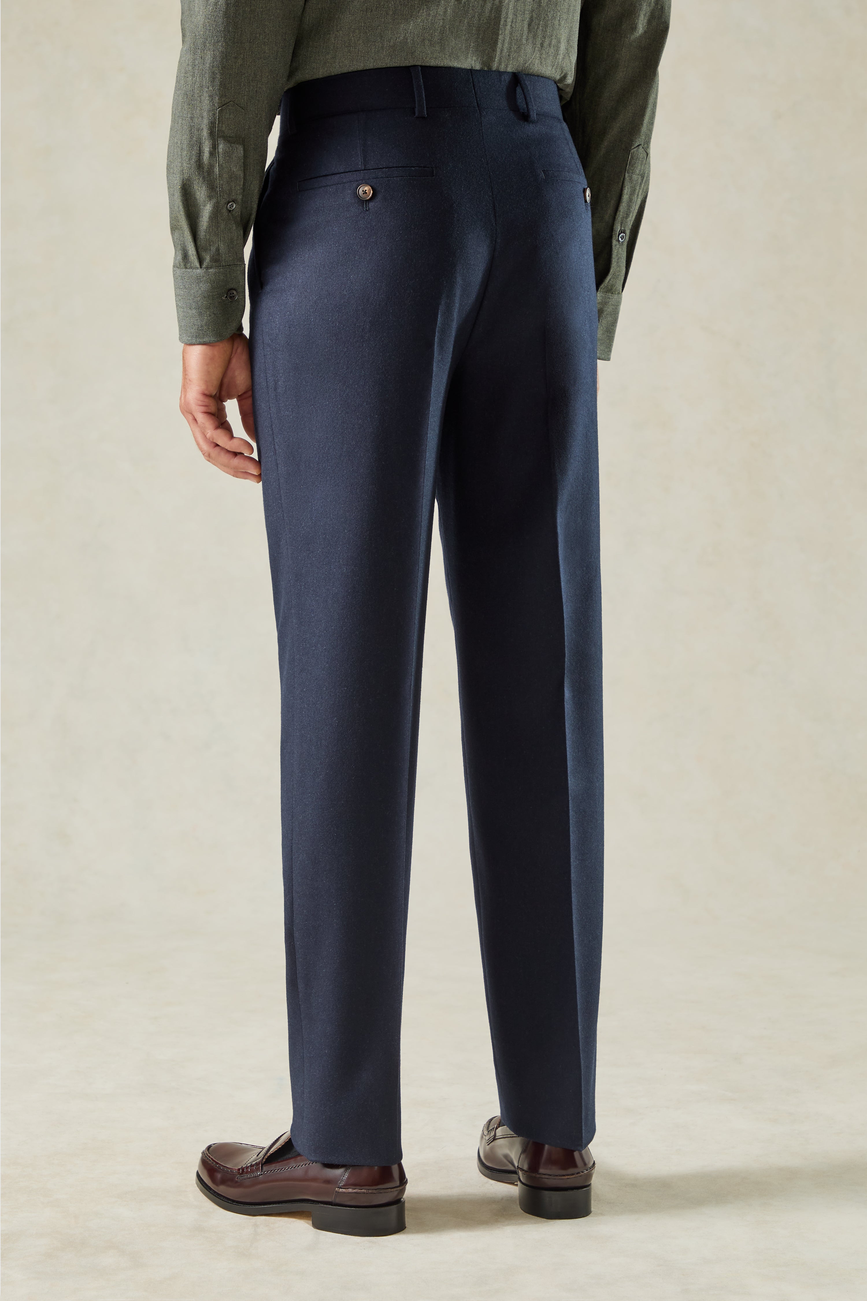 Cartwright Wool Flannel Suit Trouser Navy