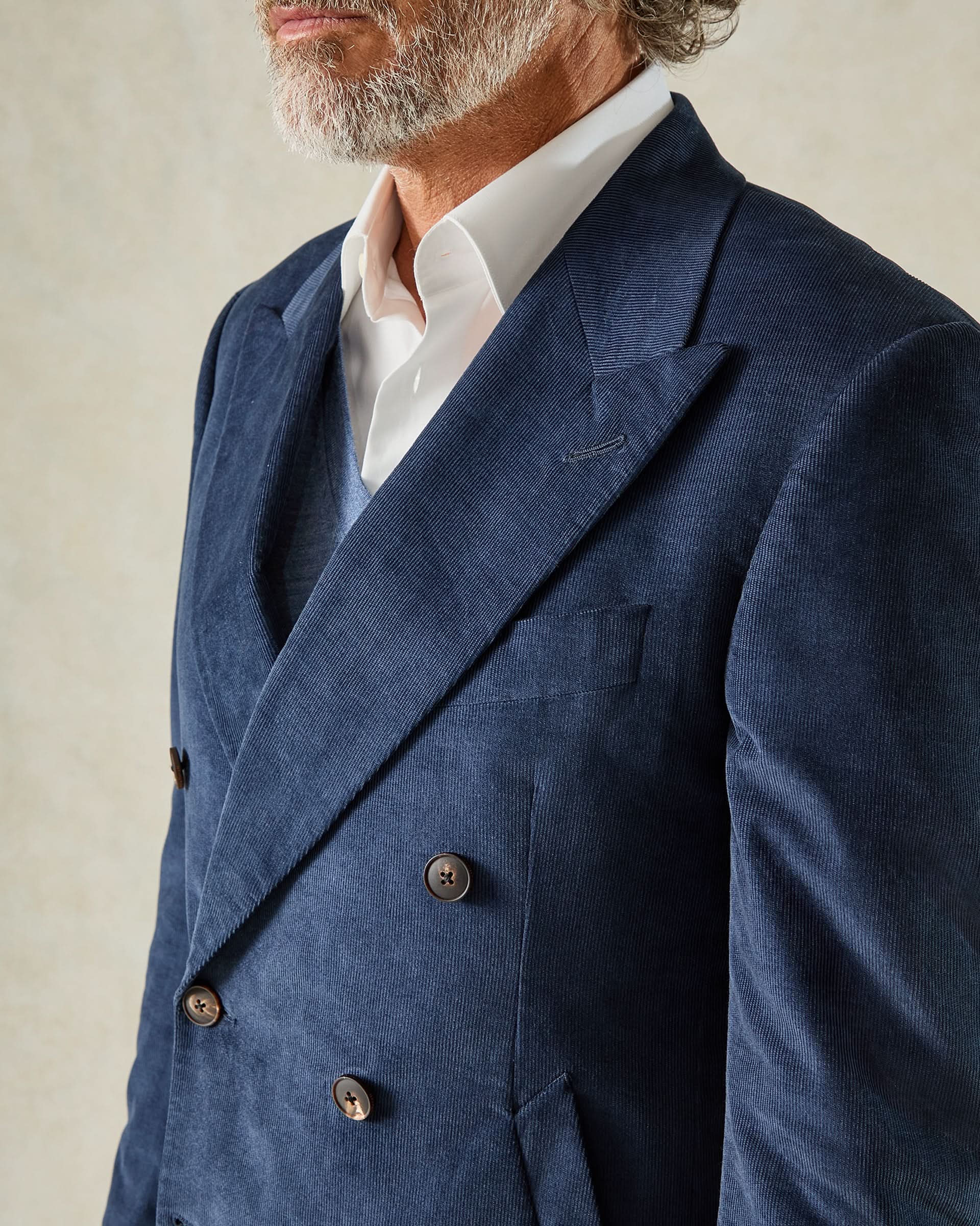 Cavendish Cotton Baby Cord Suit Jacket Navy