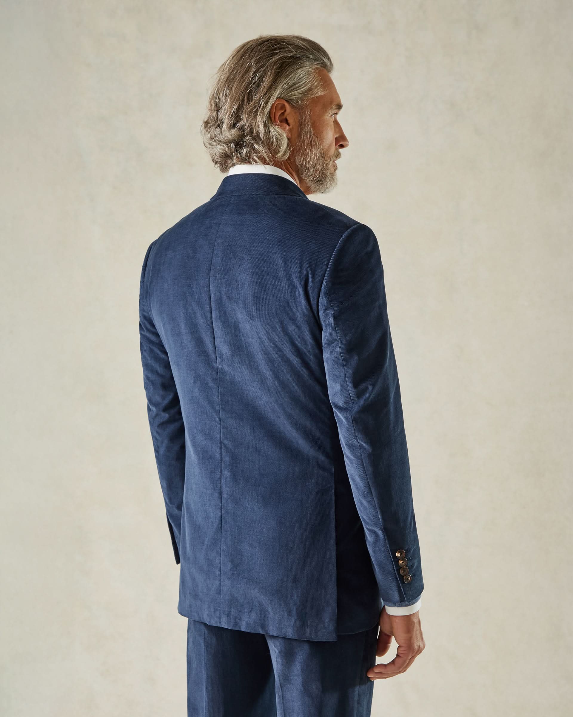 Cavendish Cotton Baby Cord Suit Jacket Navy