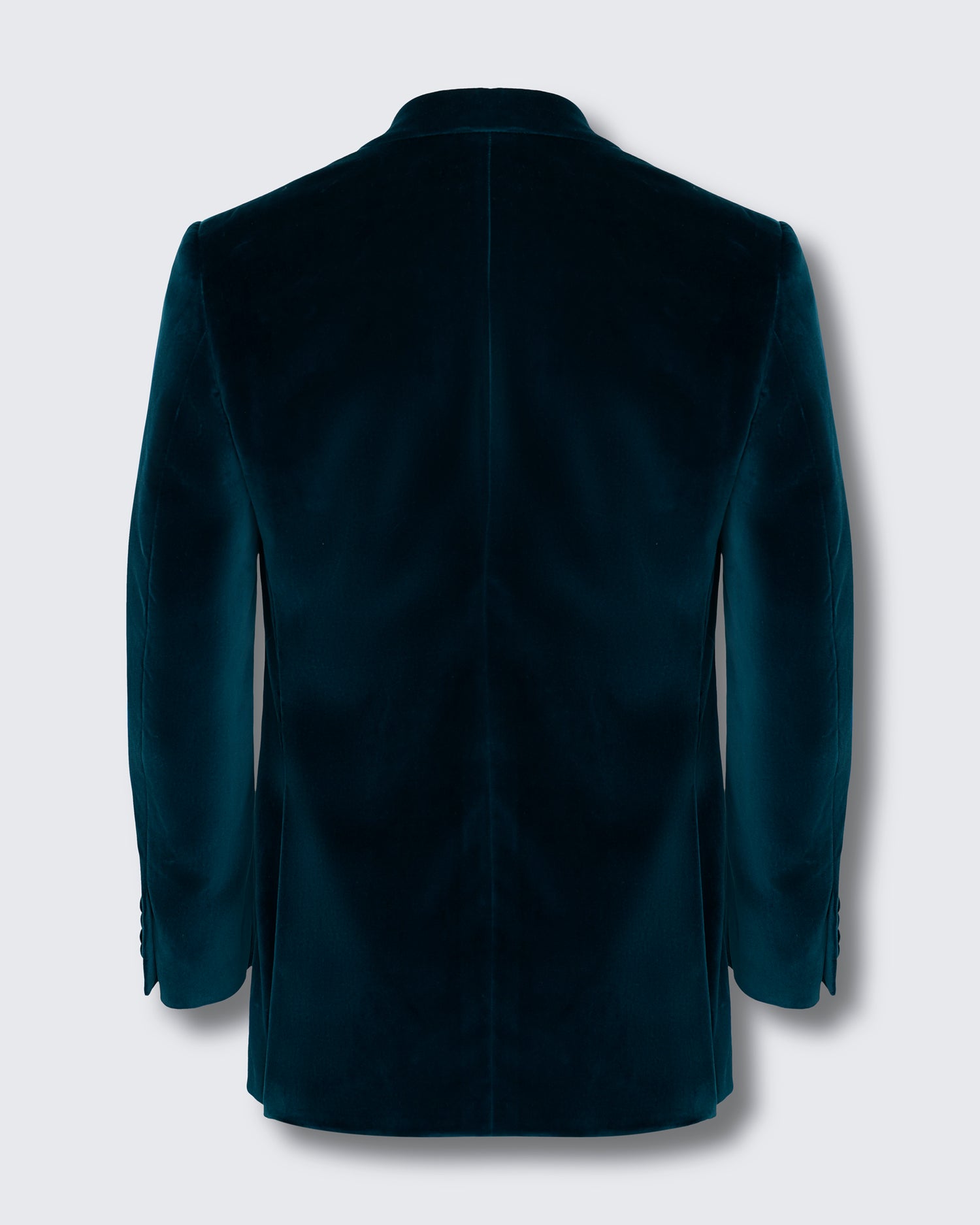 Dennis Cotton Velvet Double Breasted Dress Jacket Teal