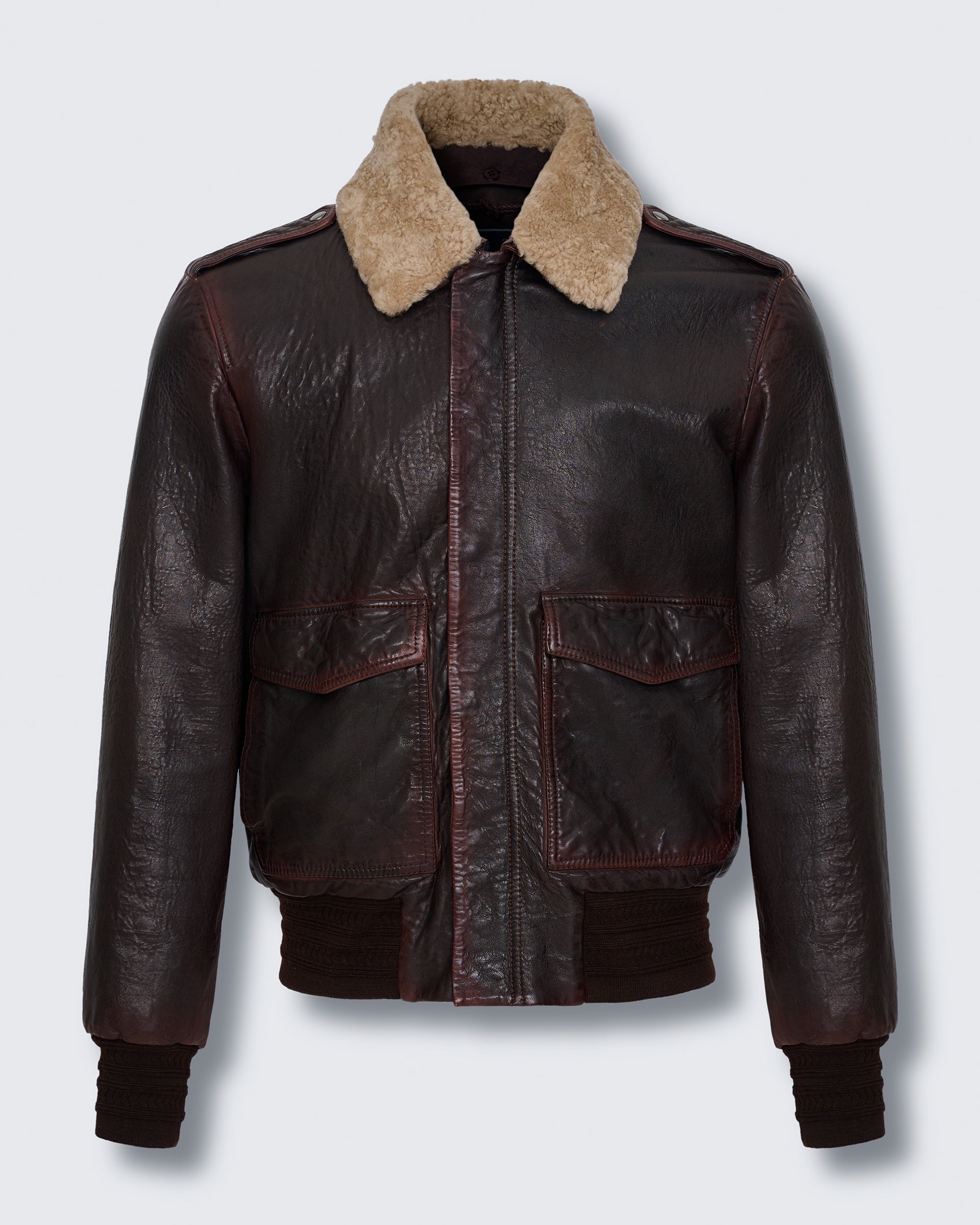 Dick Leather Aviator Jacket Brown