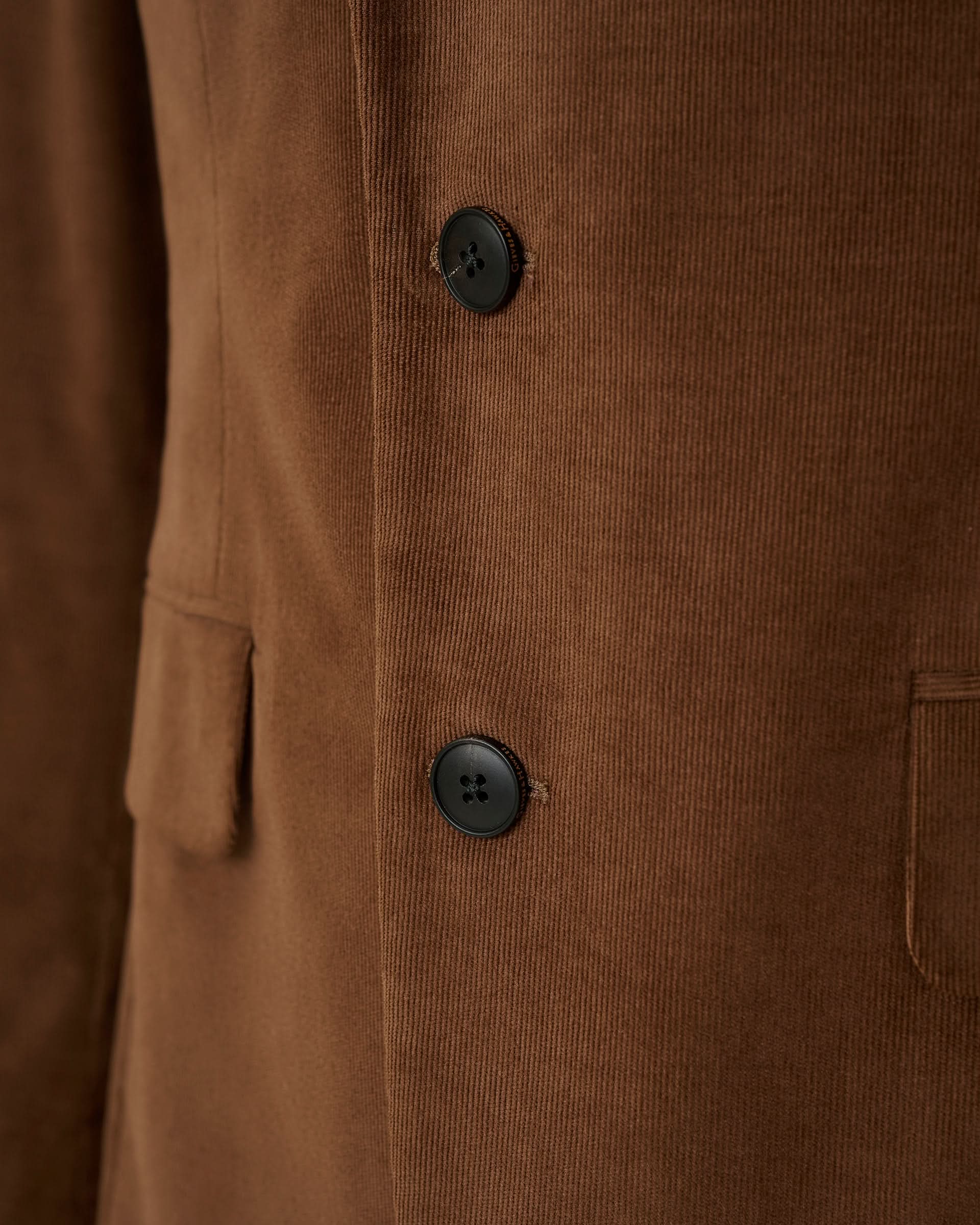 Dodge Cotton Elastane Baby Cord Suit Jacket Brown