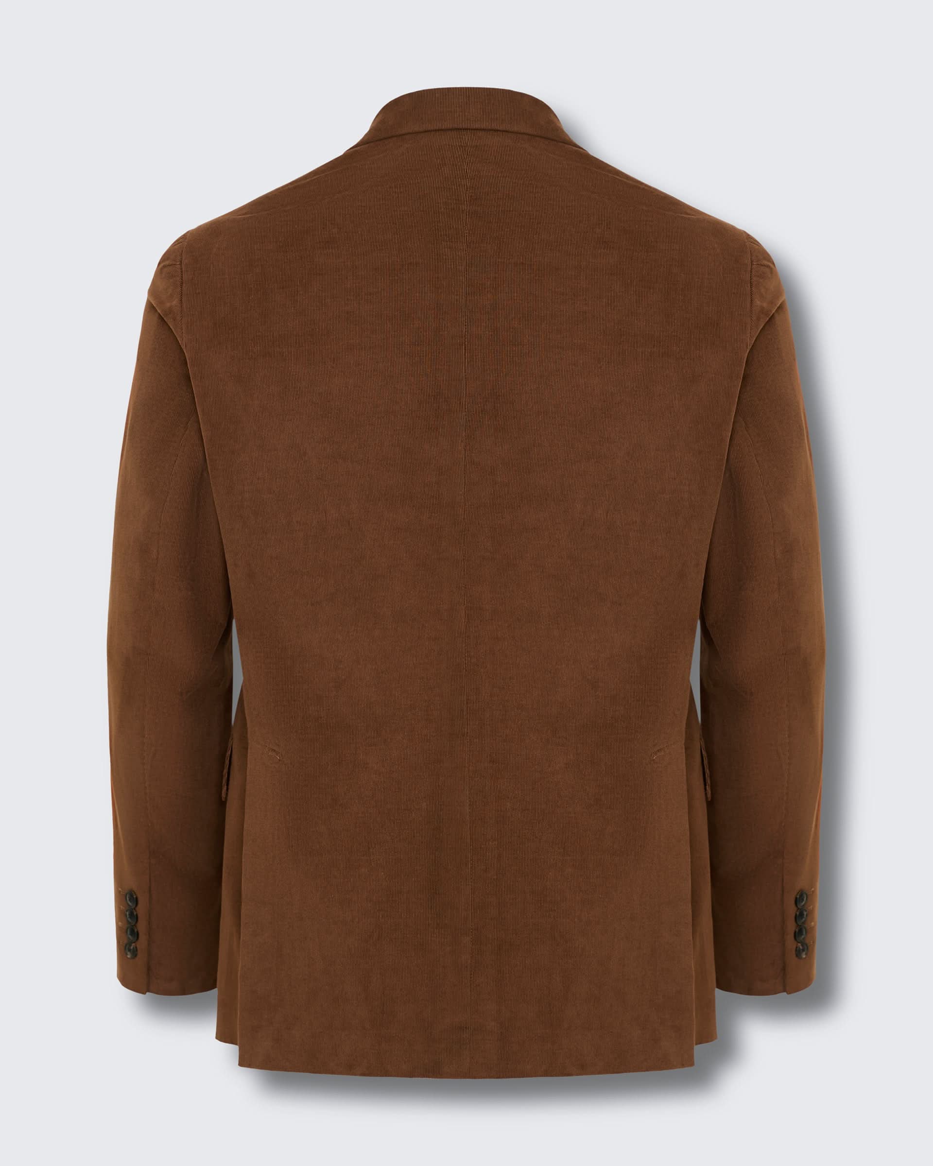 Dodge Cotton Elastane Baby Cord Suit Jacket Brown