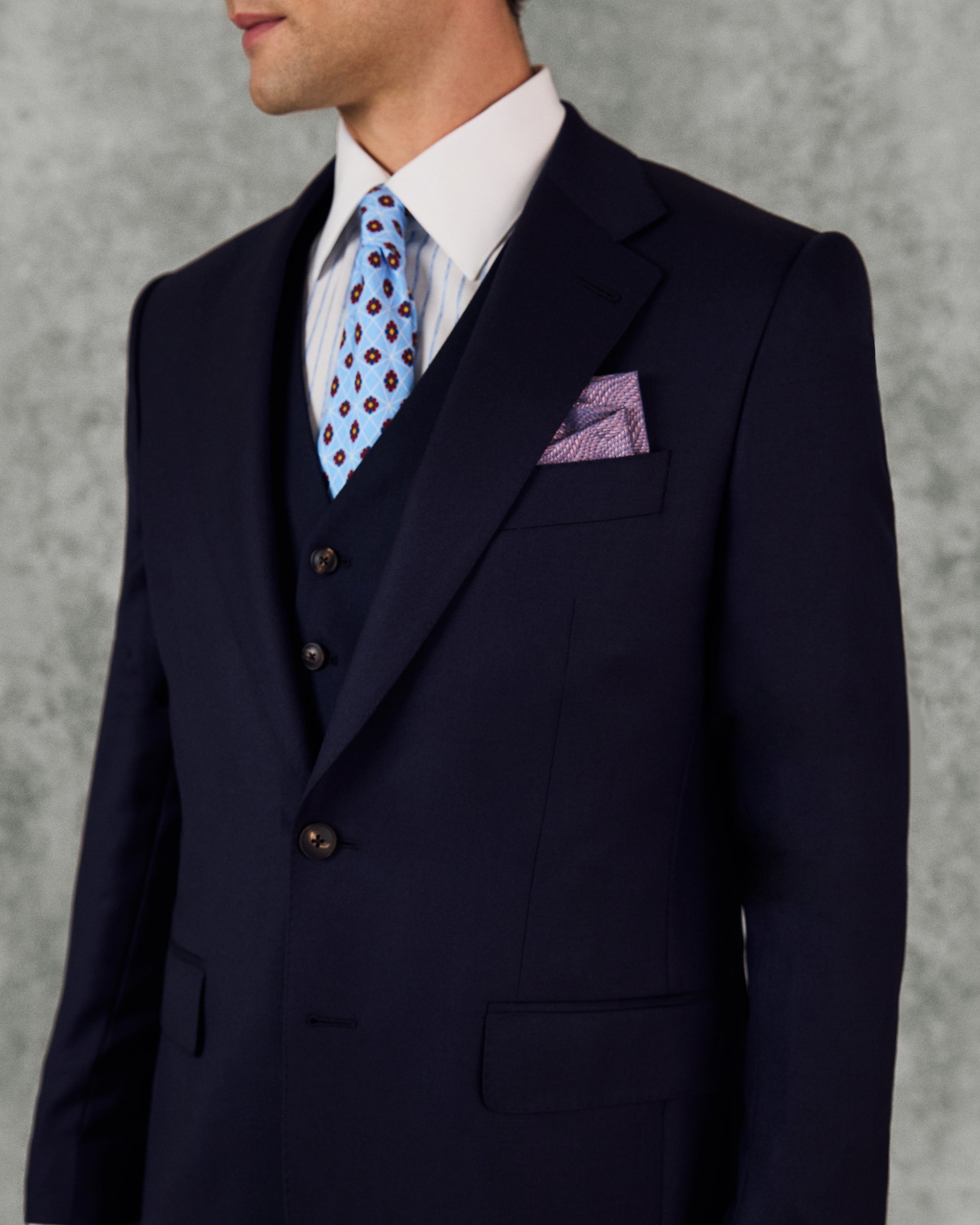 Doughty Virgin Wool Twill Suit Jacket Navy