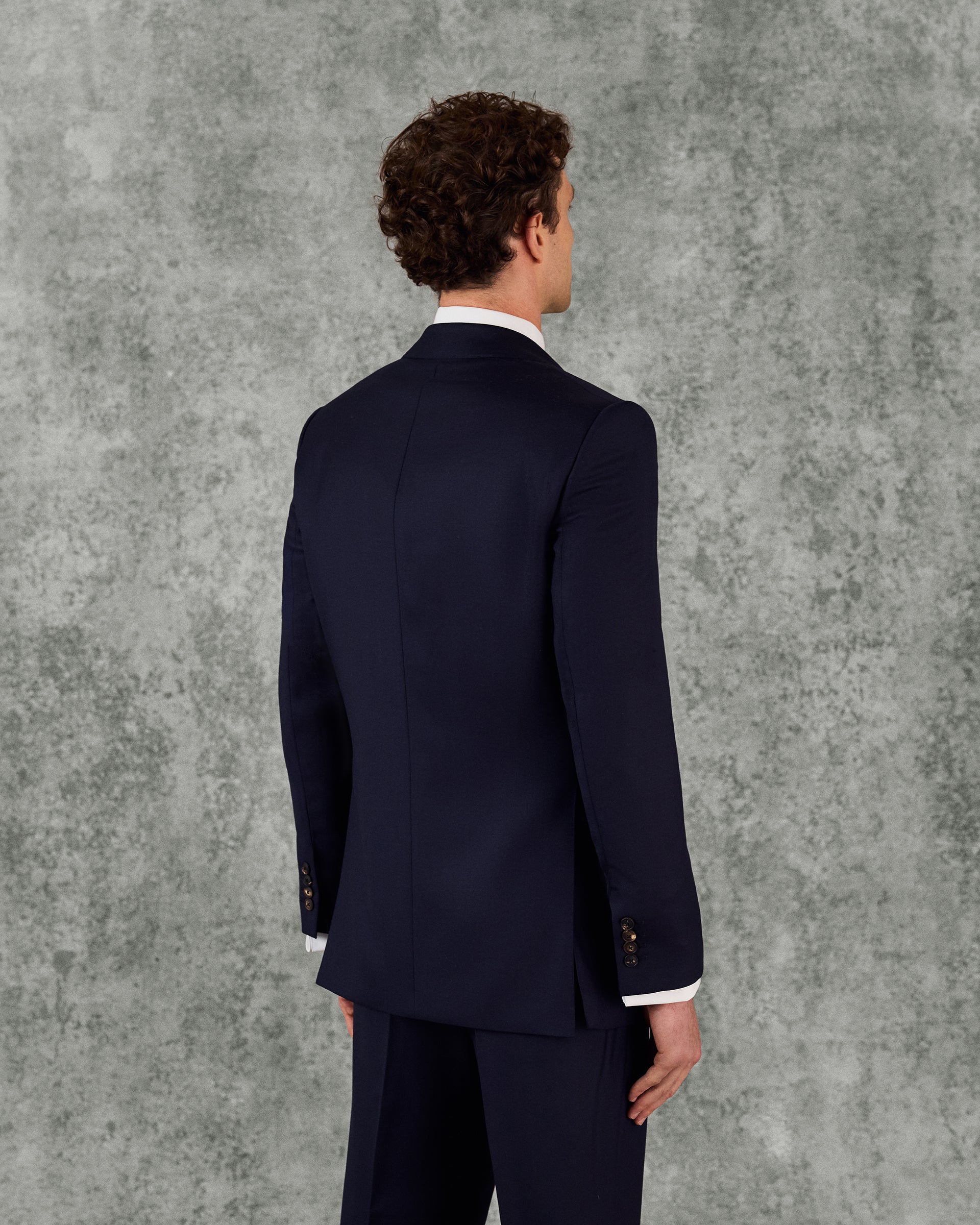 Doughty Virgin Wool Twill Suit Jacket Navy